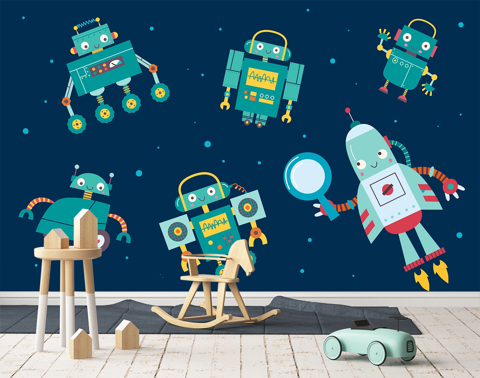 3D Green Robot 1436 Wall Murals