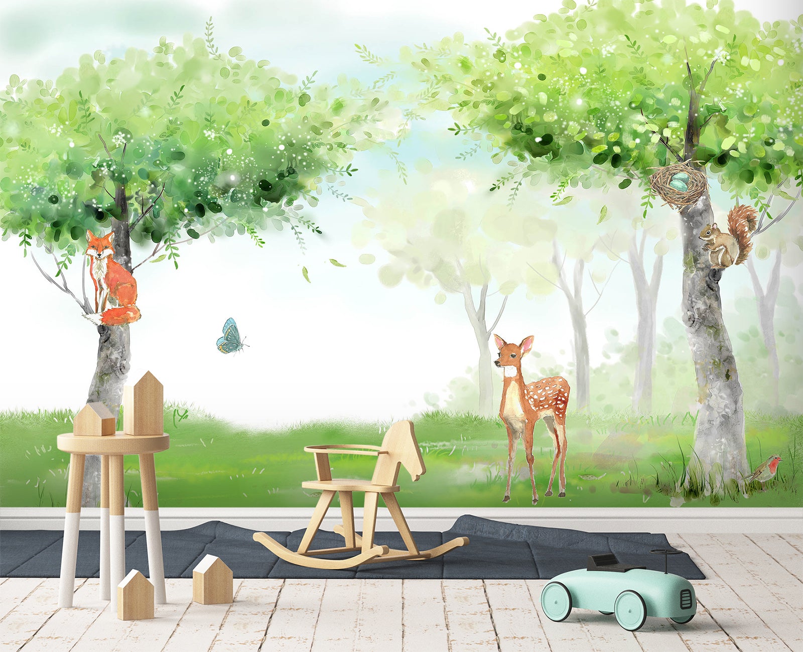 3D Forest Fawn 1728 Wall Murals