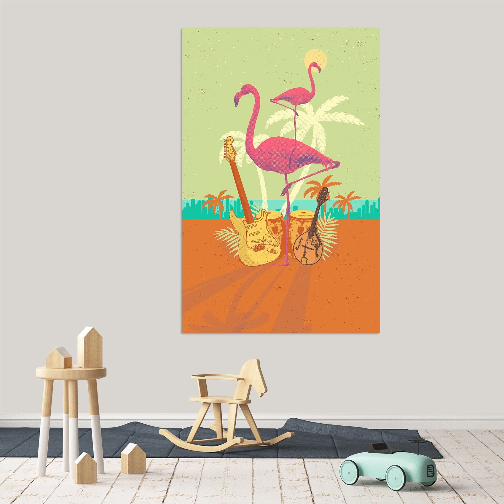 3D Flamingo City 027 Showdeer Wall Sticker