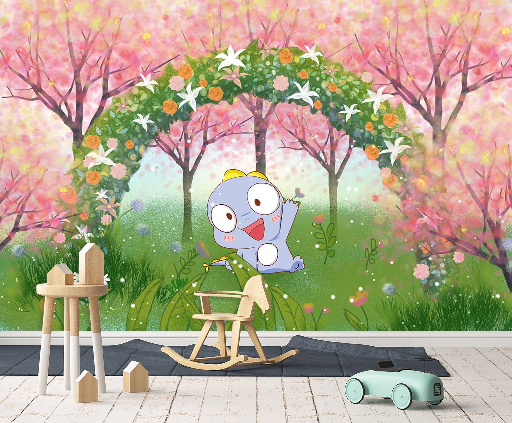 3D Cartoon Dinosaur Flower 460 Wallpaper AJ Wallpaper 2