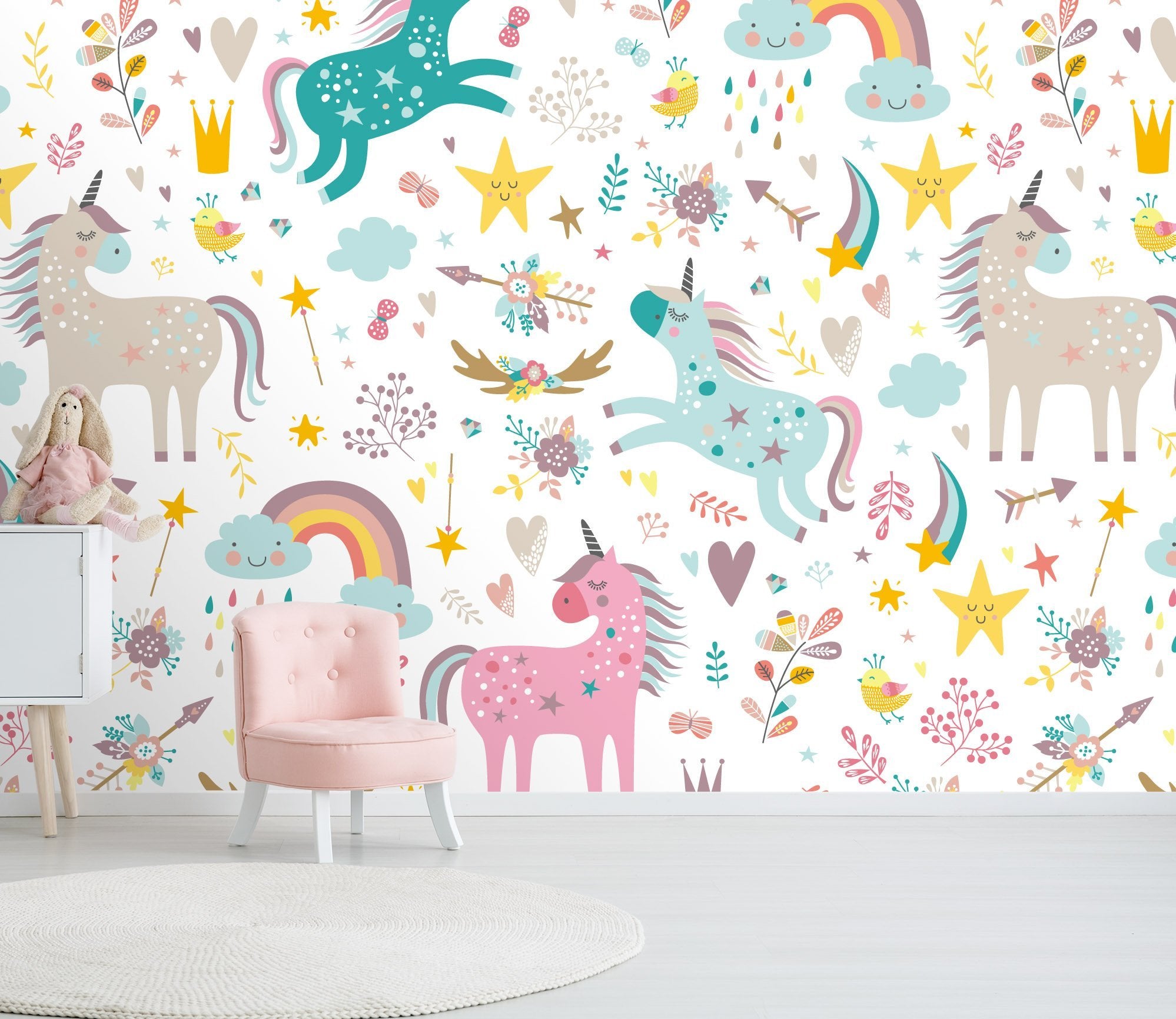 3D Cartoon Unicorn 093 Wallpaper AJ Wallpaper