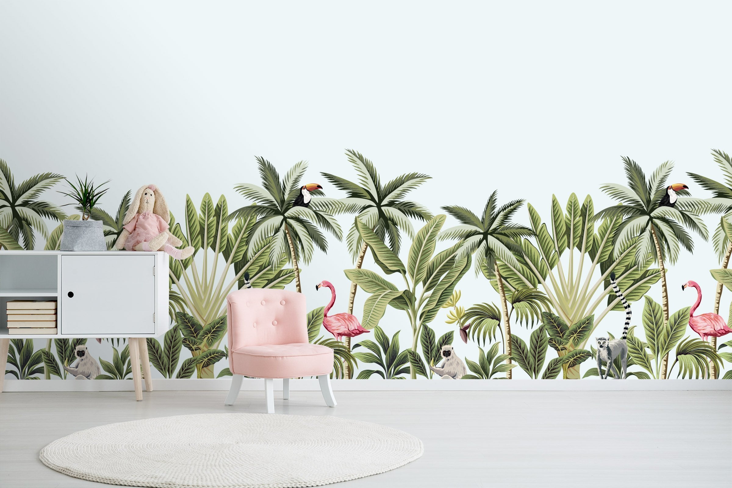 3D Flamingo Plant Wall 55 Wallpaper AJ Wallpaper 2
