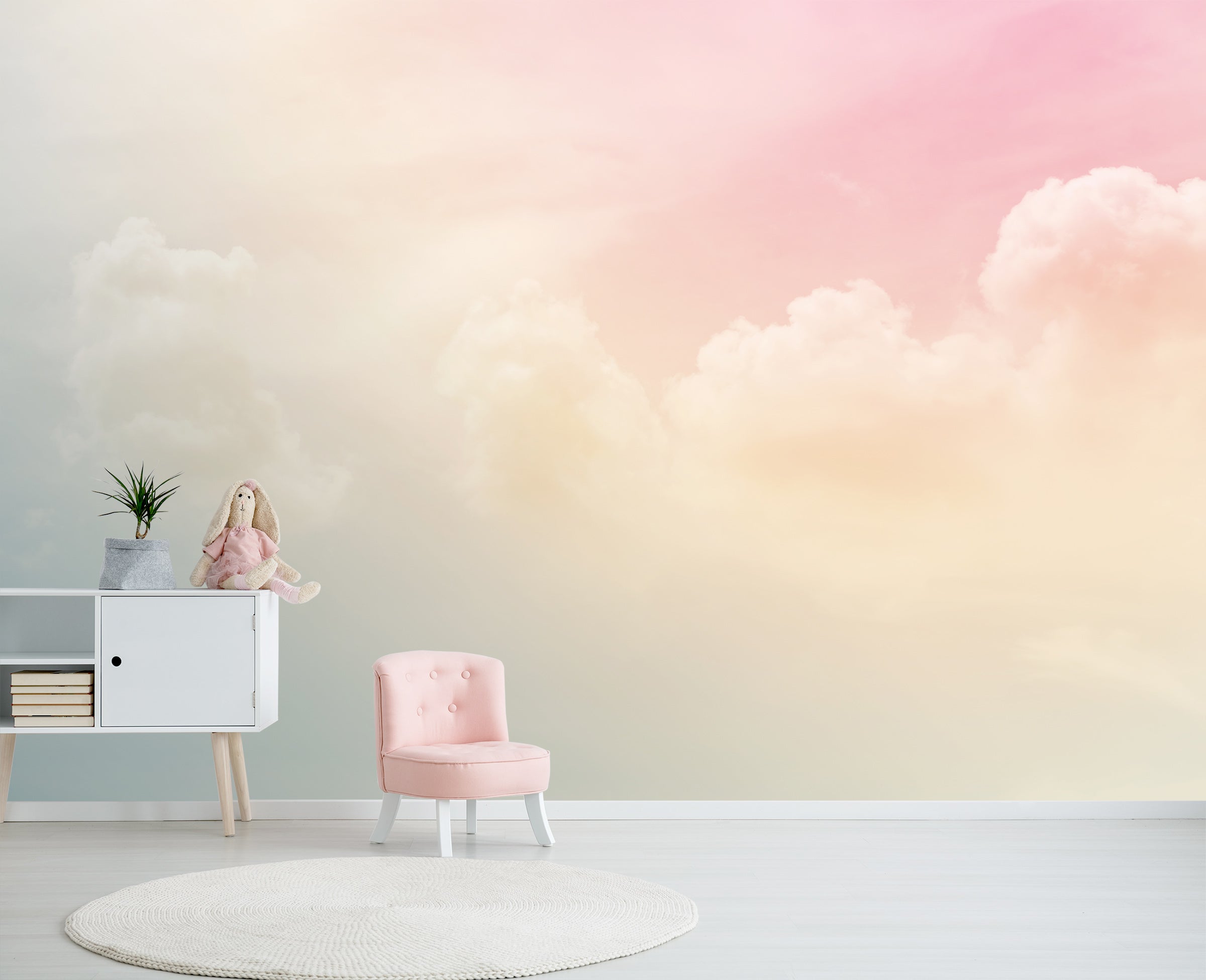 3D Pink Cloud 32 Wall Murals