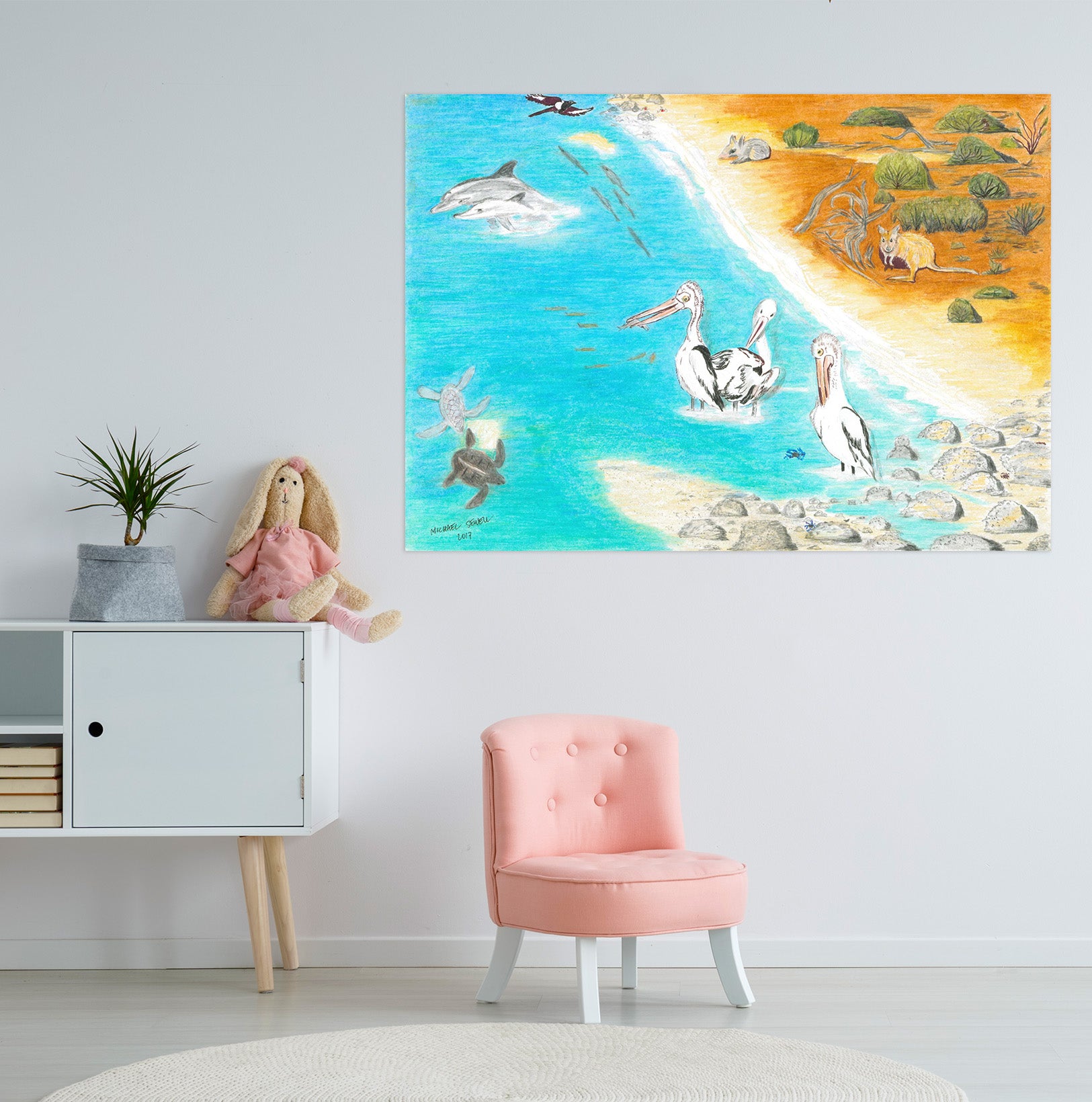 3D Beach Lake 021 Michael Sewell Wall Sticker