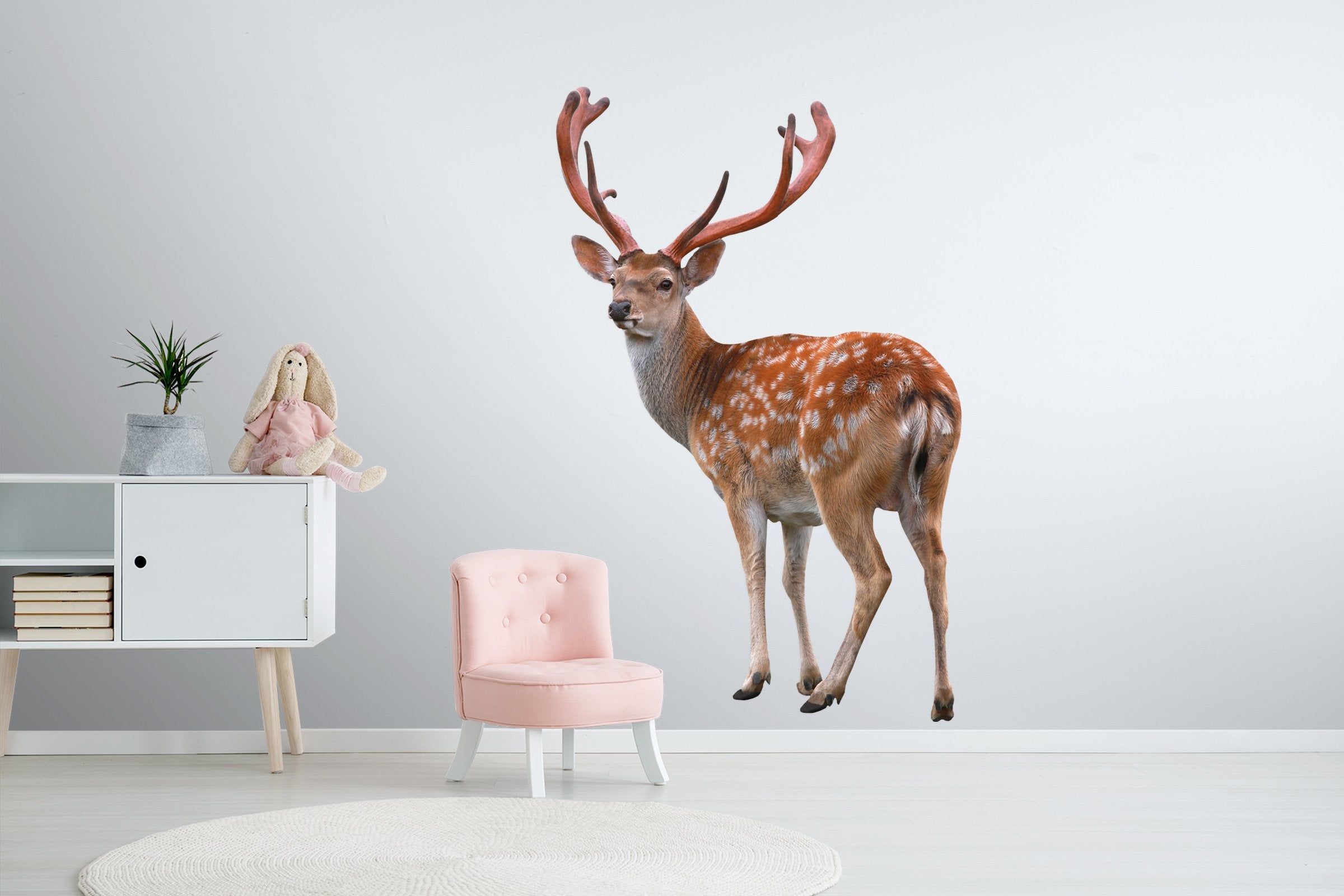 3D Sika Deer Turning Head 127 Animals Wall Stickers Wallpaper AJ Wallpaper