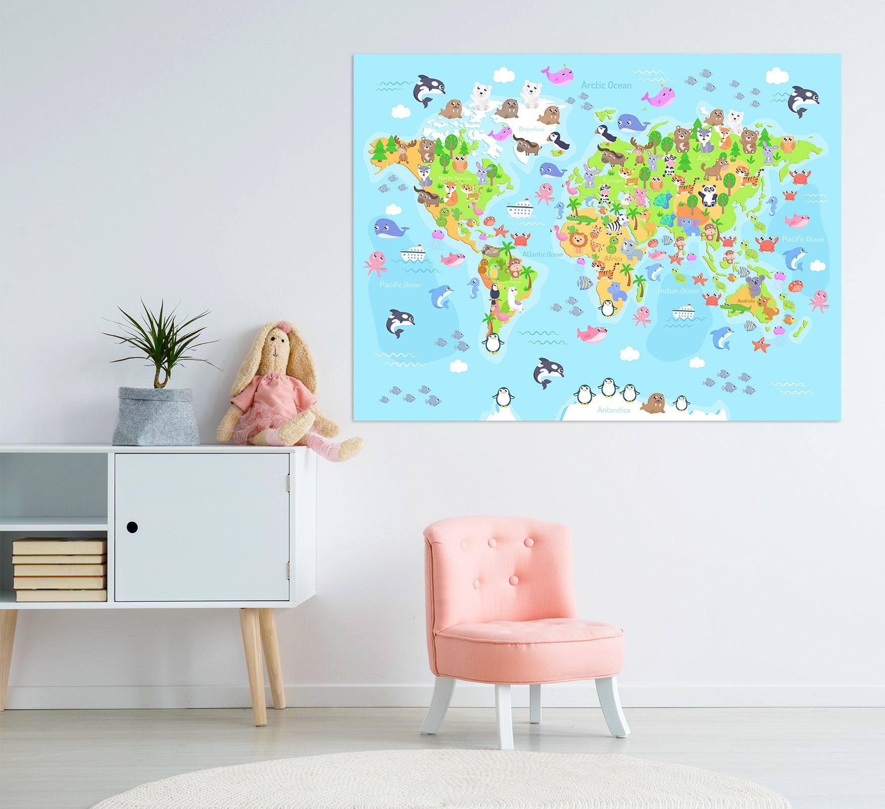 3D Beautiful Island 269 World Map Wall Sticker