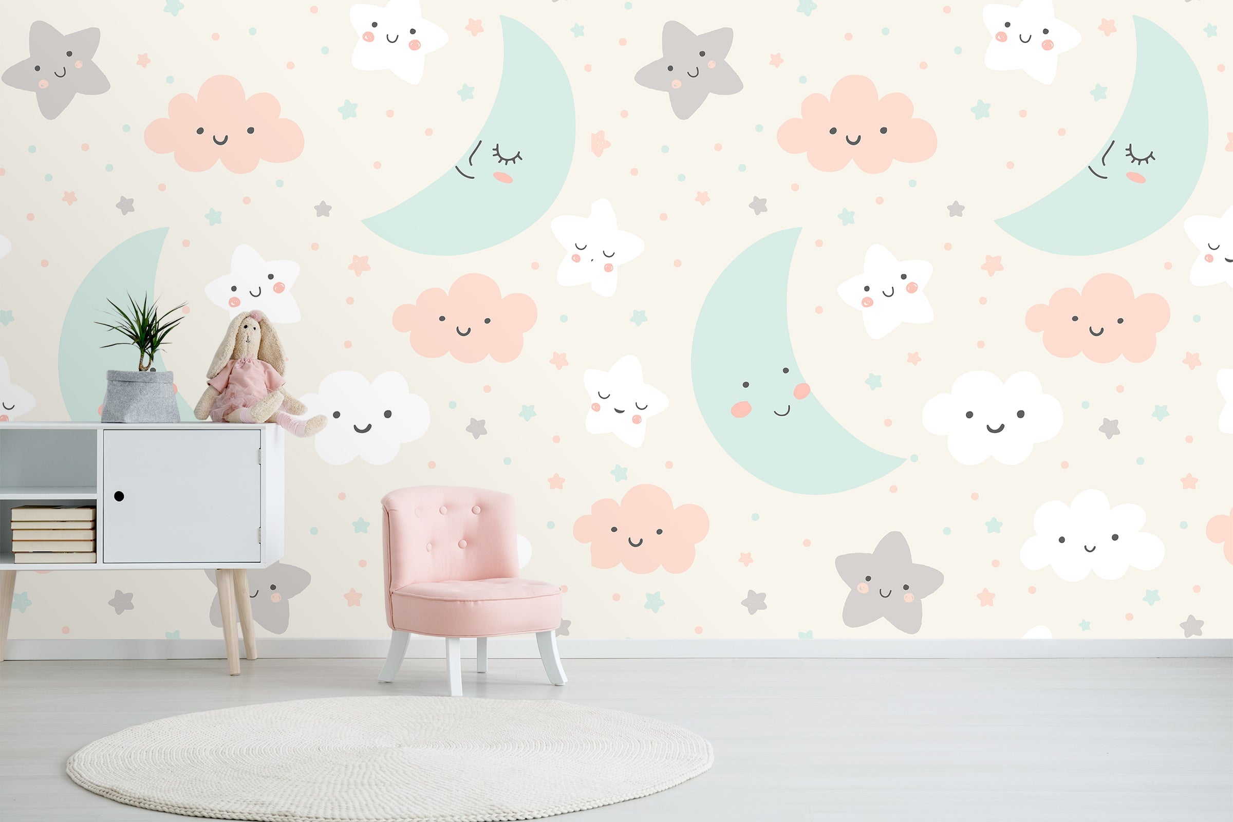 3D Cartoon Moon 044 Wall Murals Wallpaper AJ Wallpaper 2