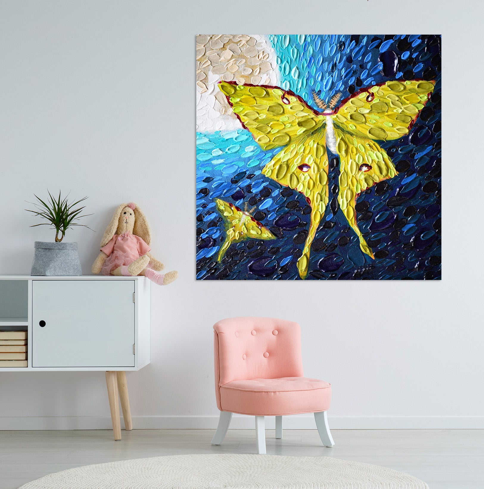 3D Yellow Butterfly 017 Dena Tollefson Wall Sticker