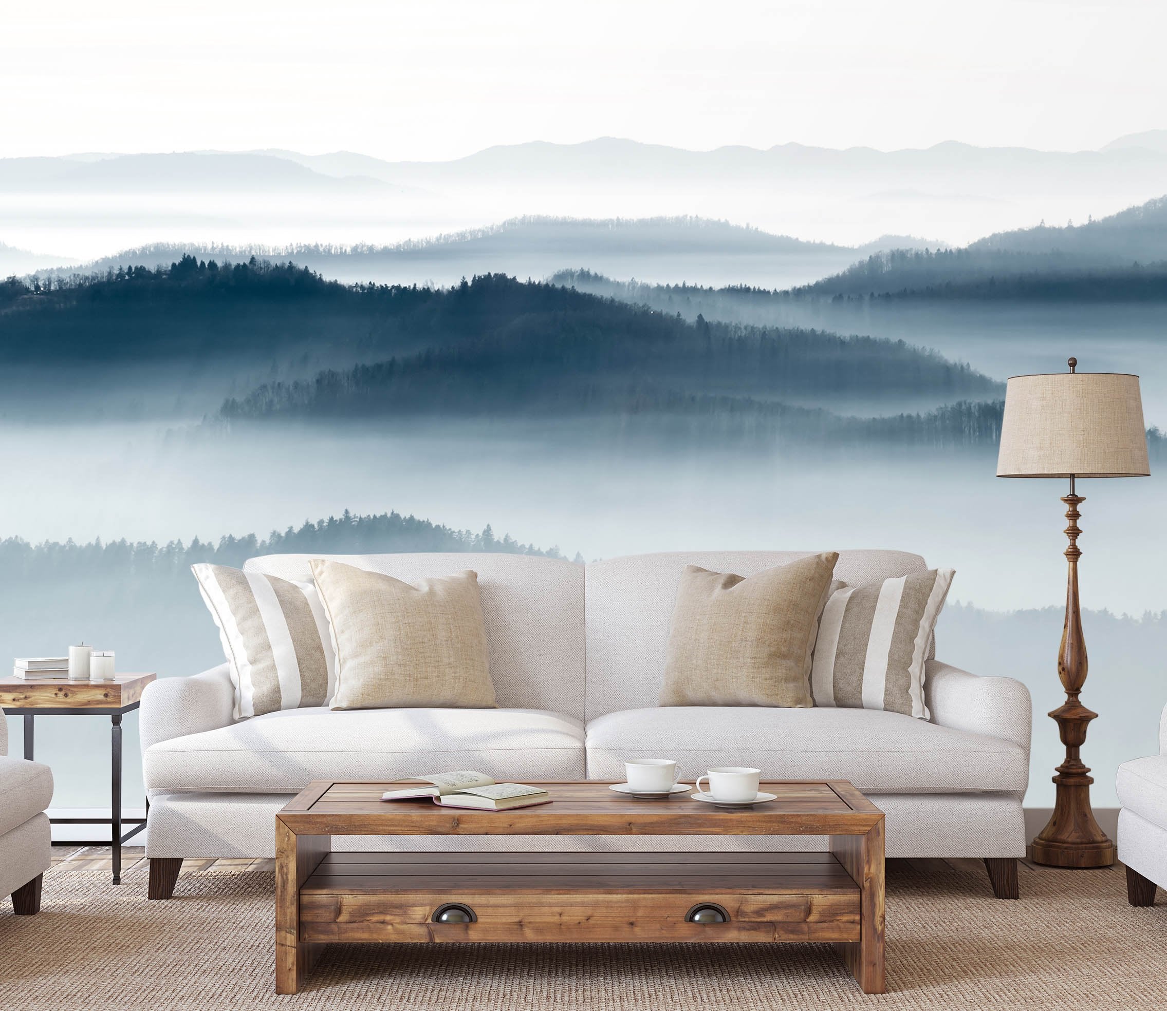 3D Thick Fog Mountains 038 Wallpaper AJ Wallpaper