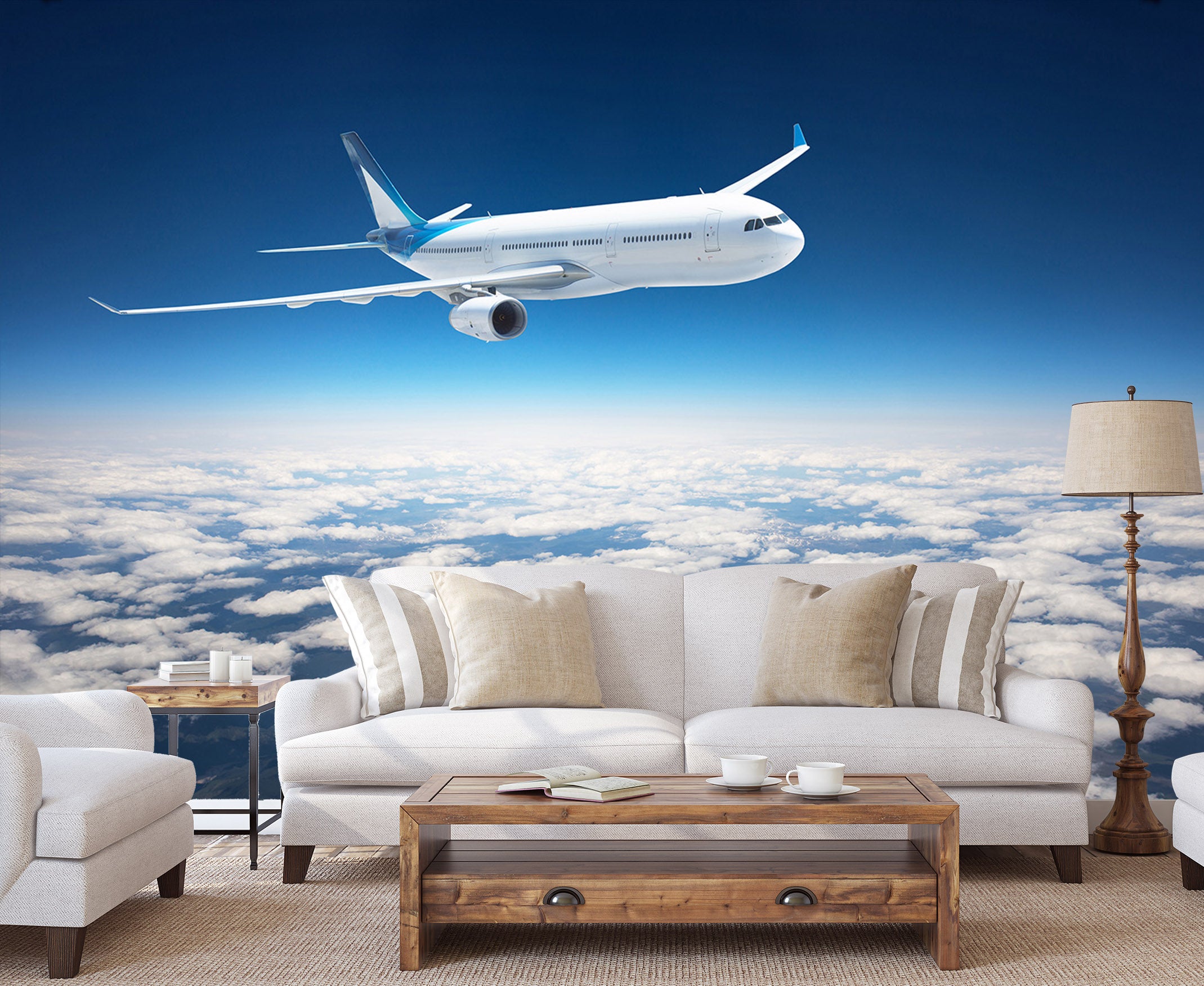3D Aircraft Cloud 158 Vehicle Wall Murals