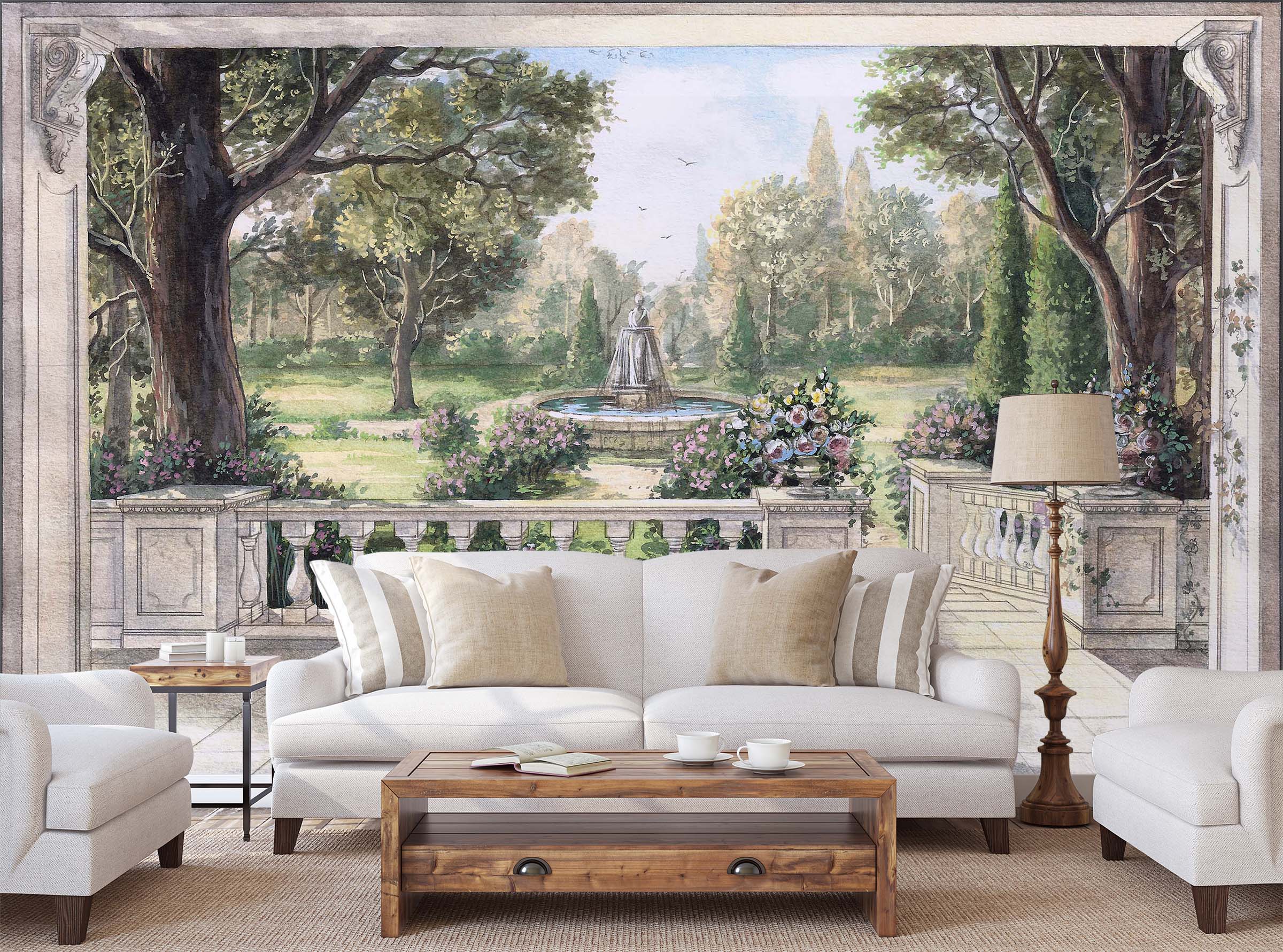 3D Palace Garden 1457 Wall Murals
