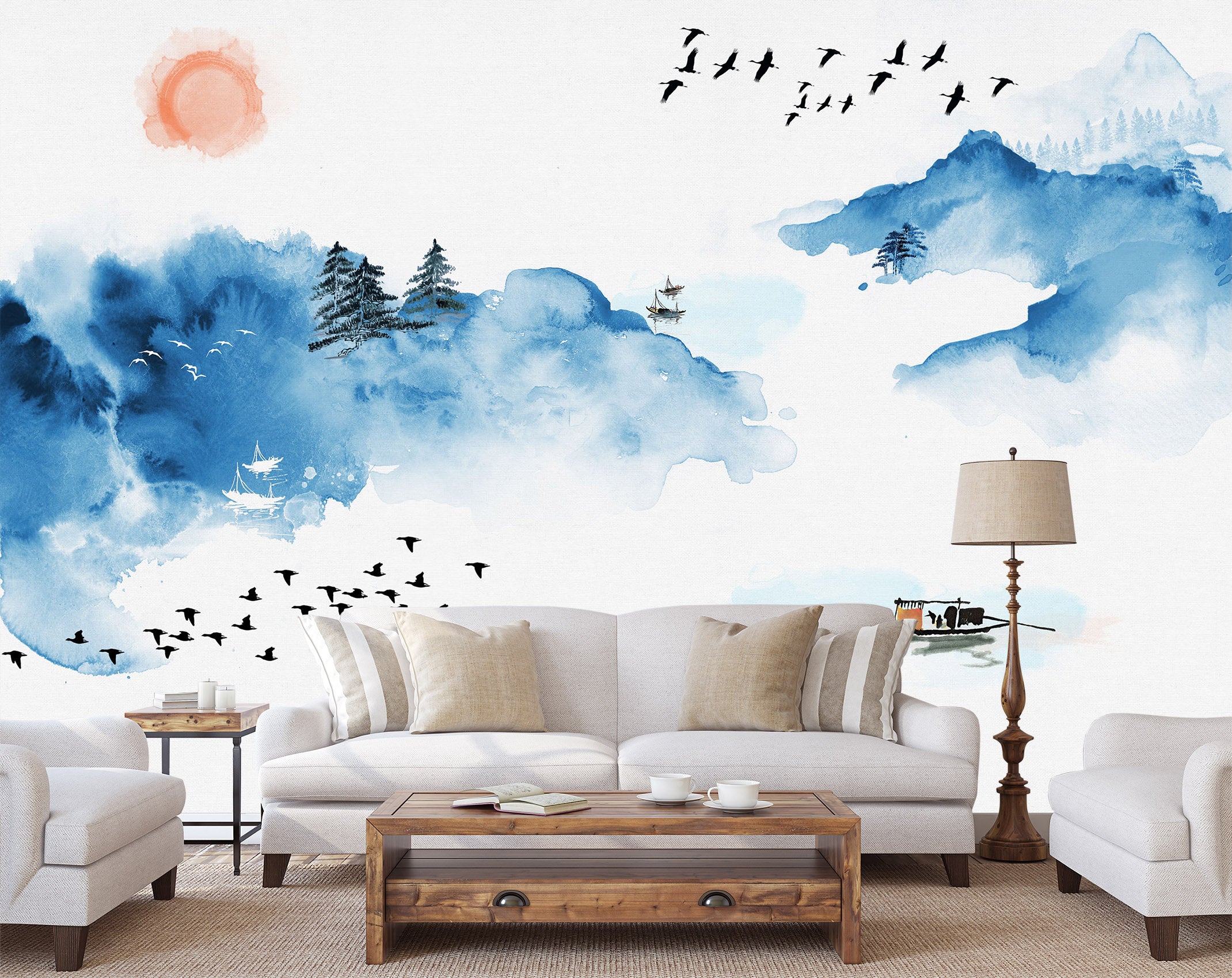 3D Sunrise Bird 1410 Wall Murals