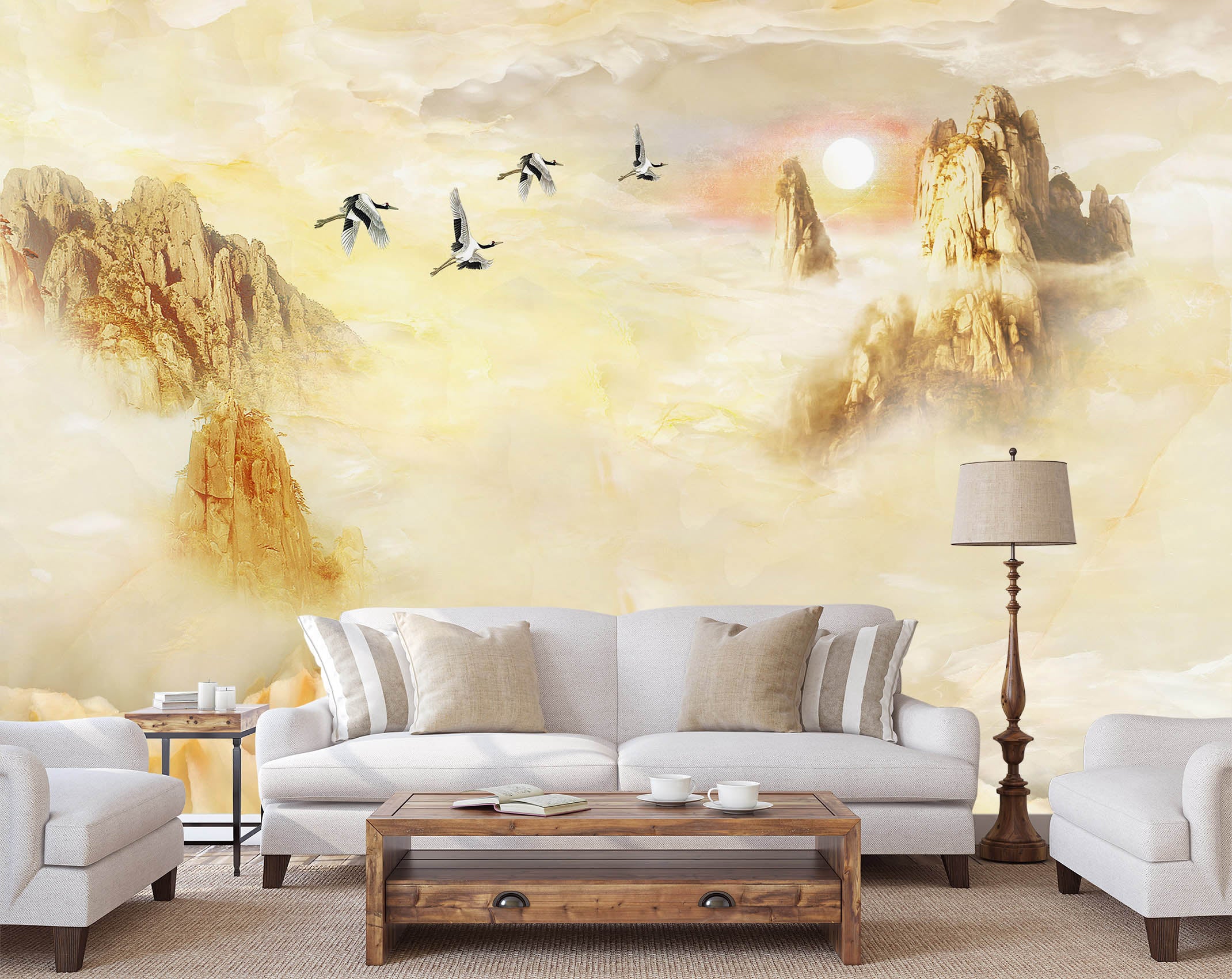 3D Yellow Valley 1509 Wall Murals