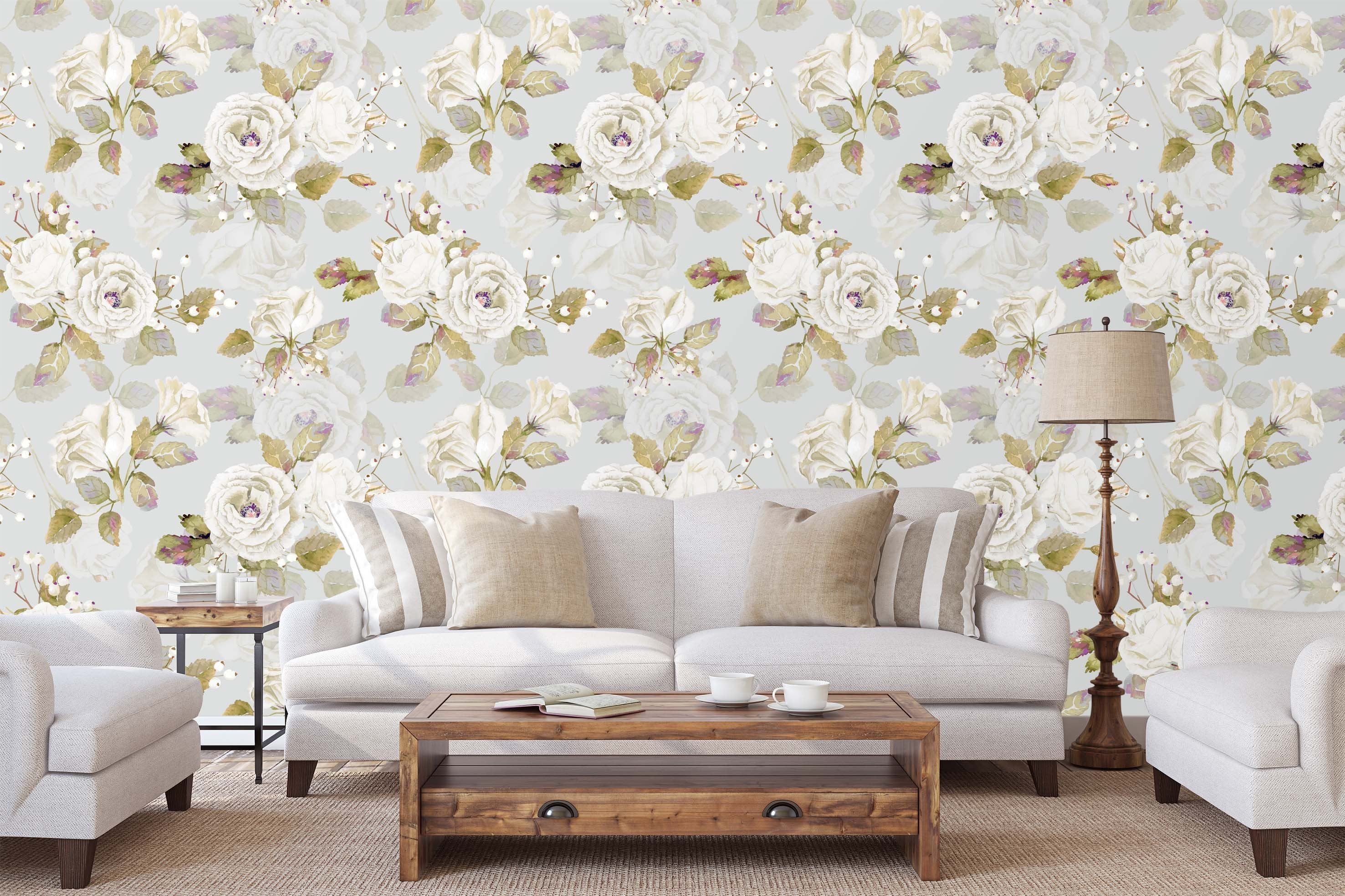 3D White Flower 023 Wallpaper AJ Wallpaper