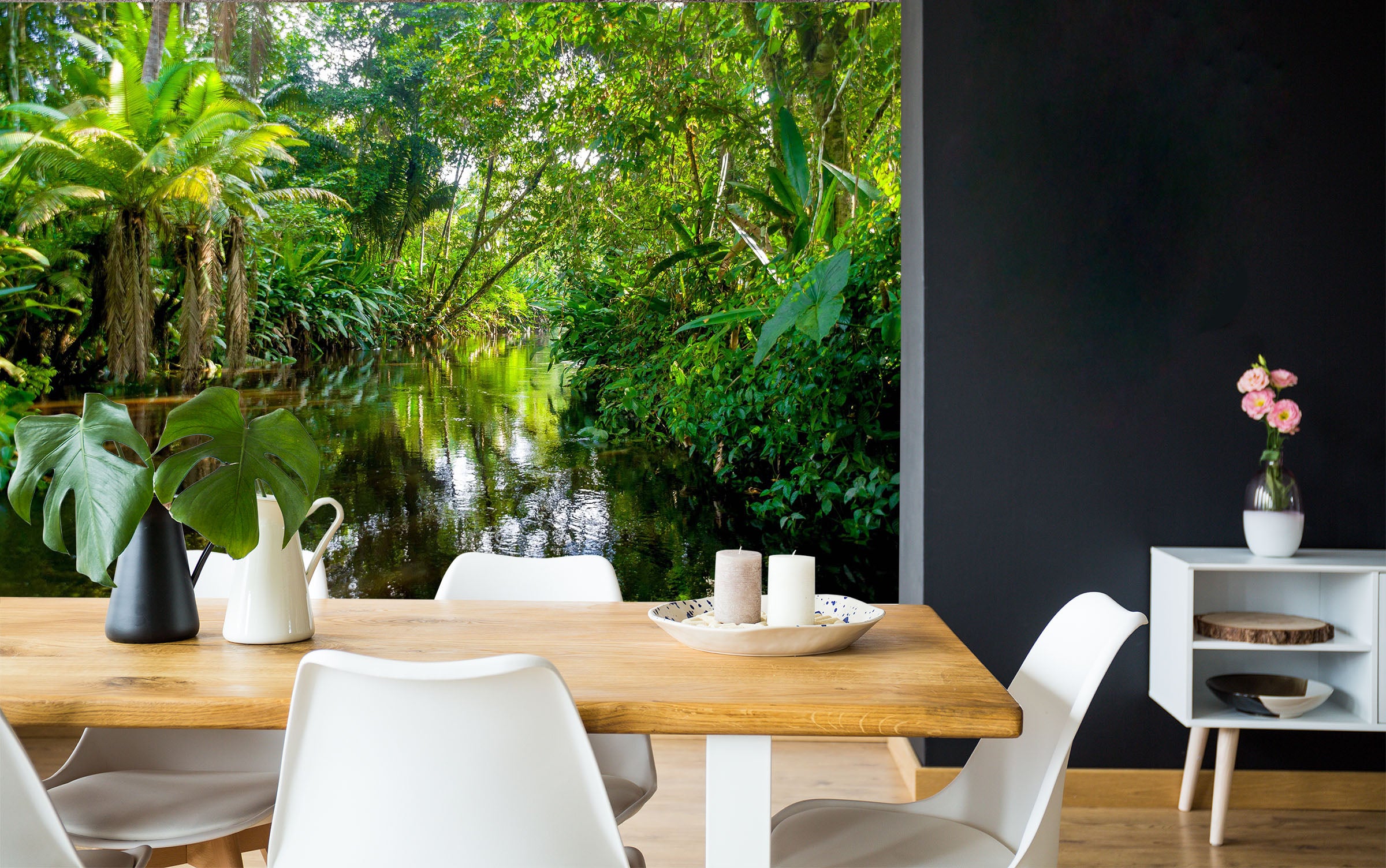 3D Tropical Woods River 140 Wall Murals