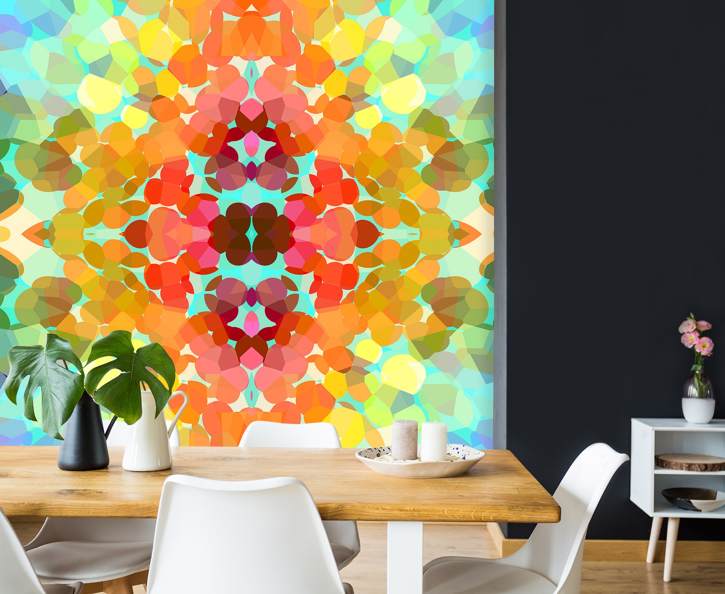 3D Swim Colors Flower 71087 Shandra Smith Wall Mural Wall Murals