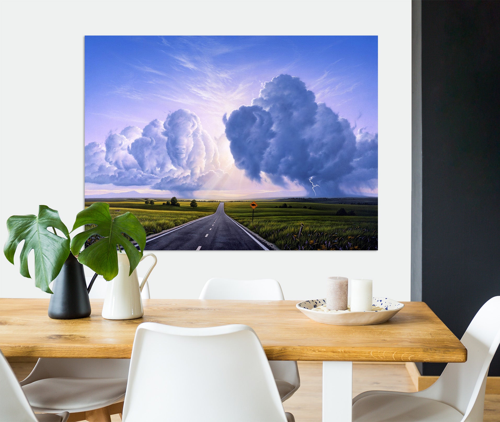 3D Buffalo Crossing 013 Jerry LoFaro Wall Sticker