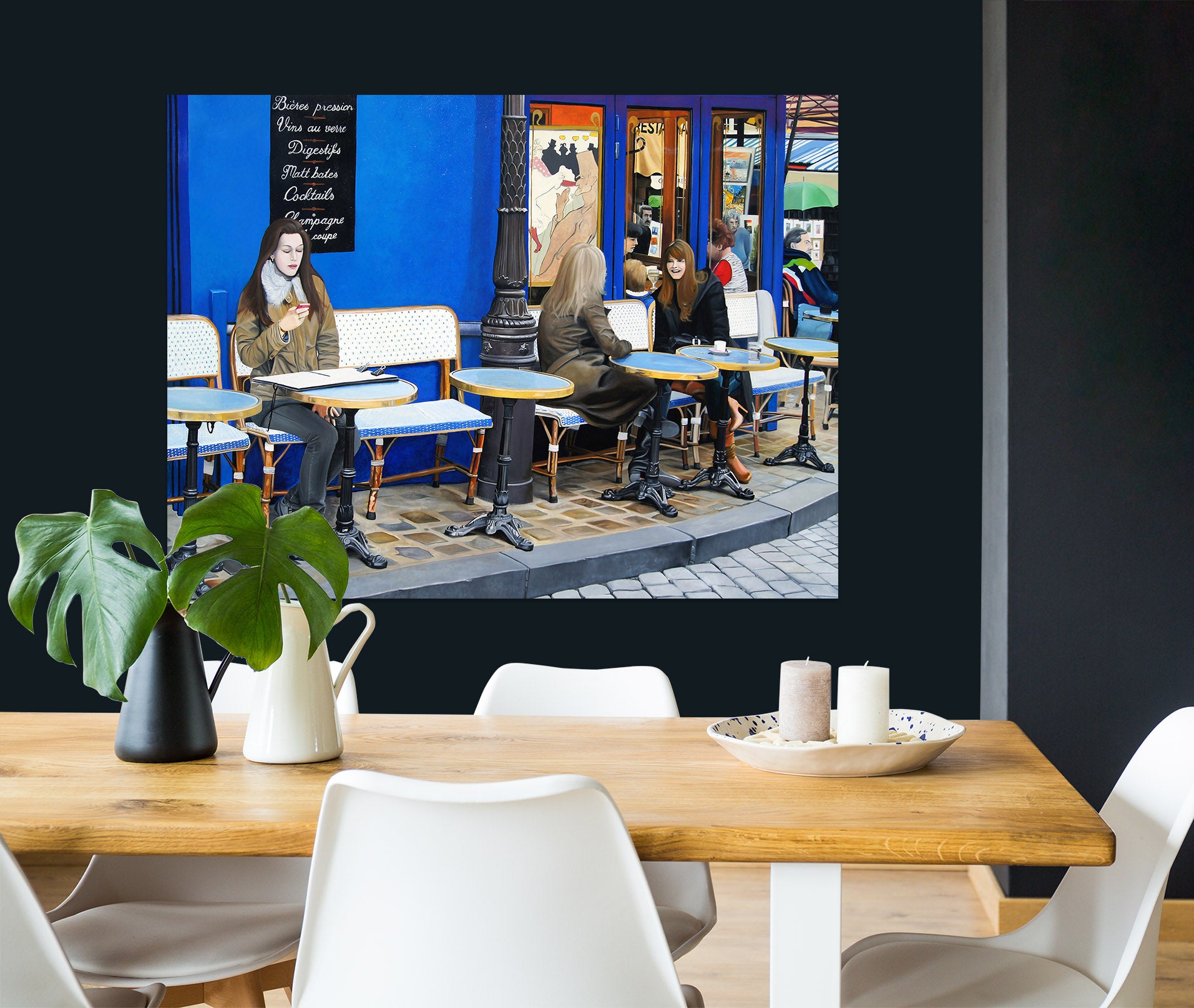 3D Street Side Tables Chairs 110108 Matthew Holden Bates Wall Sticker