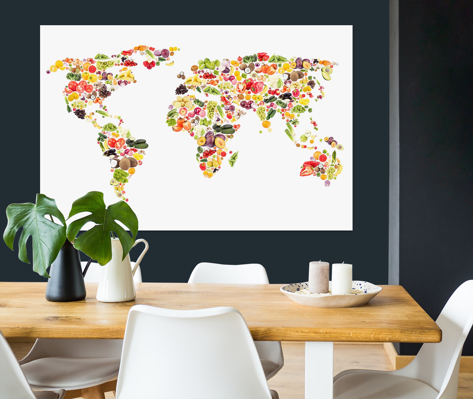 3D Color Patchwork 251 World Map Wall Sticker