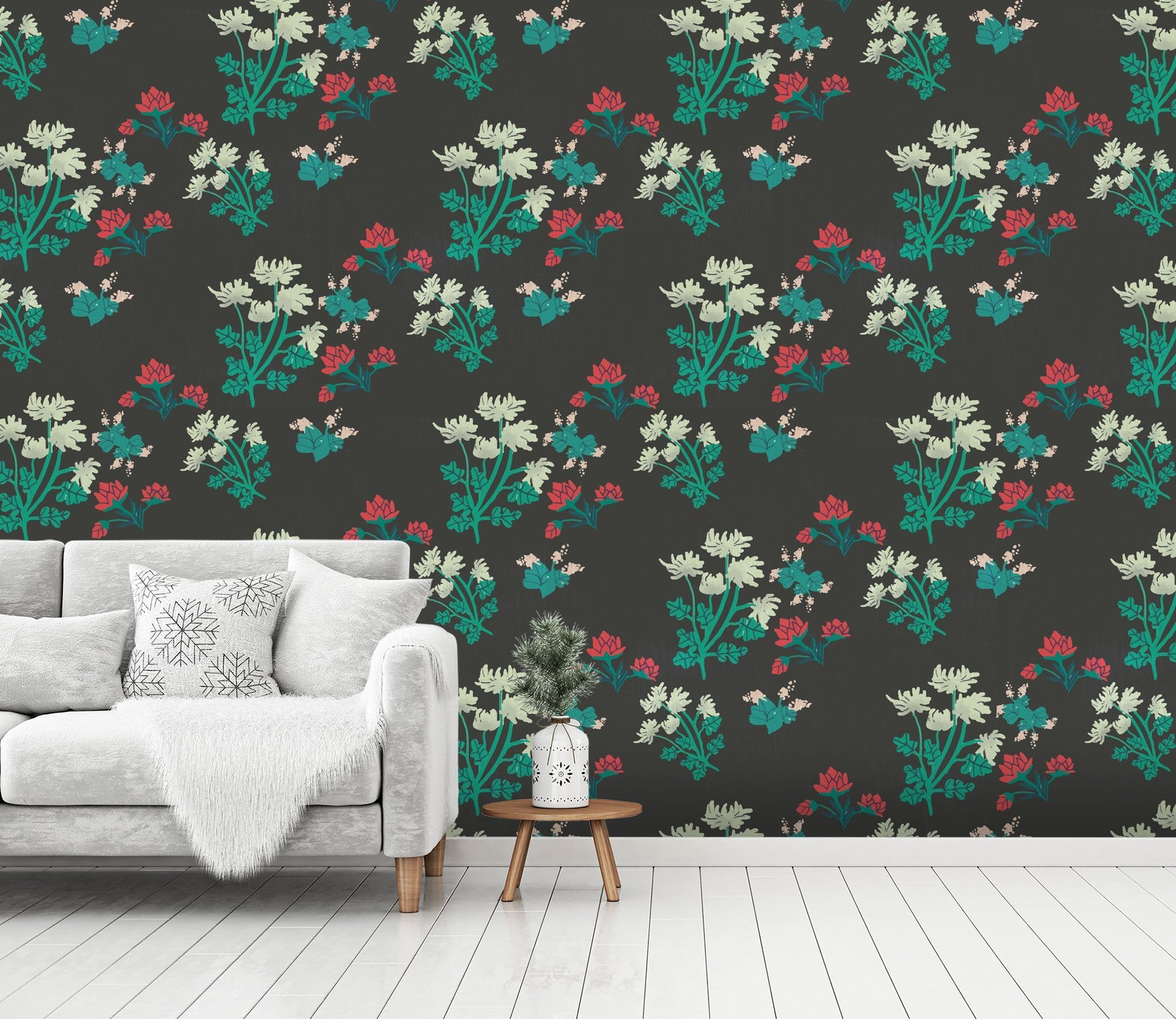 3D Pattern Safflower 222 Wallpaper AJ Wallpaper