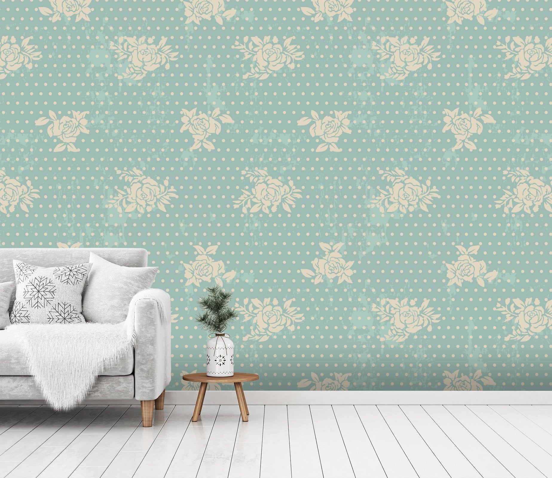 3D White Flower Dot 312 Wallpaper AJ Wallpaper