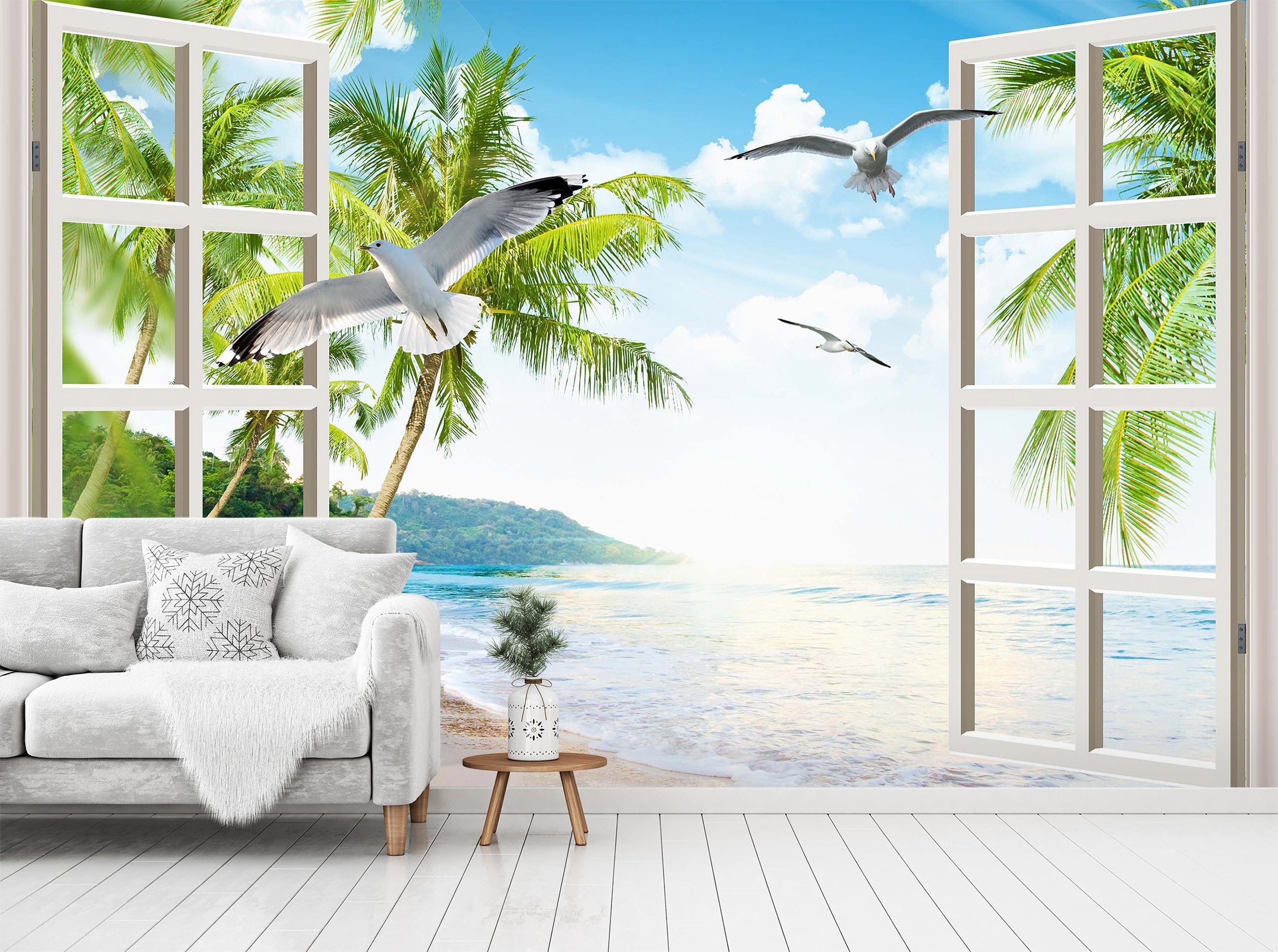 3D Coconut Palm Tree 1450 Wall Murals