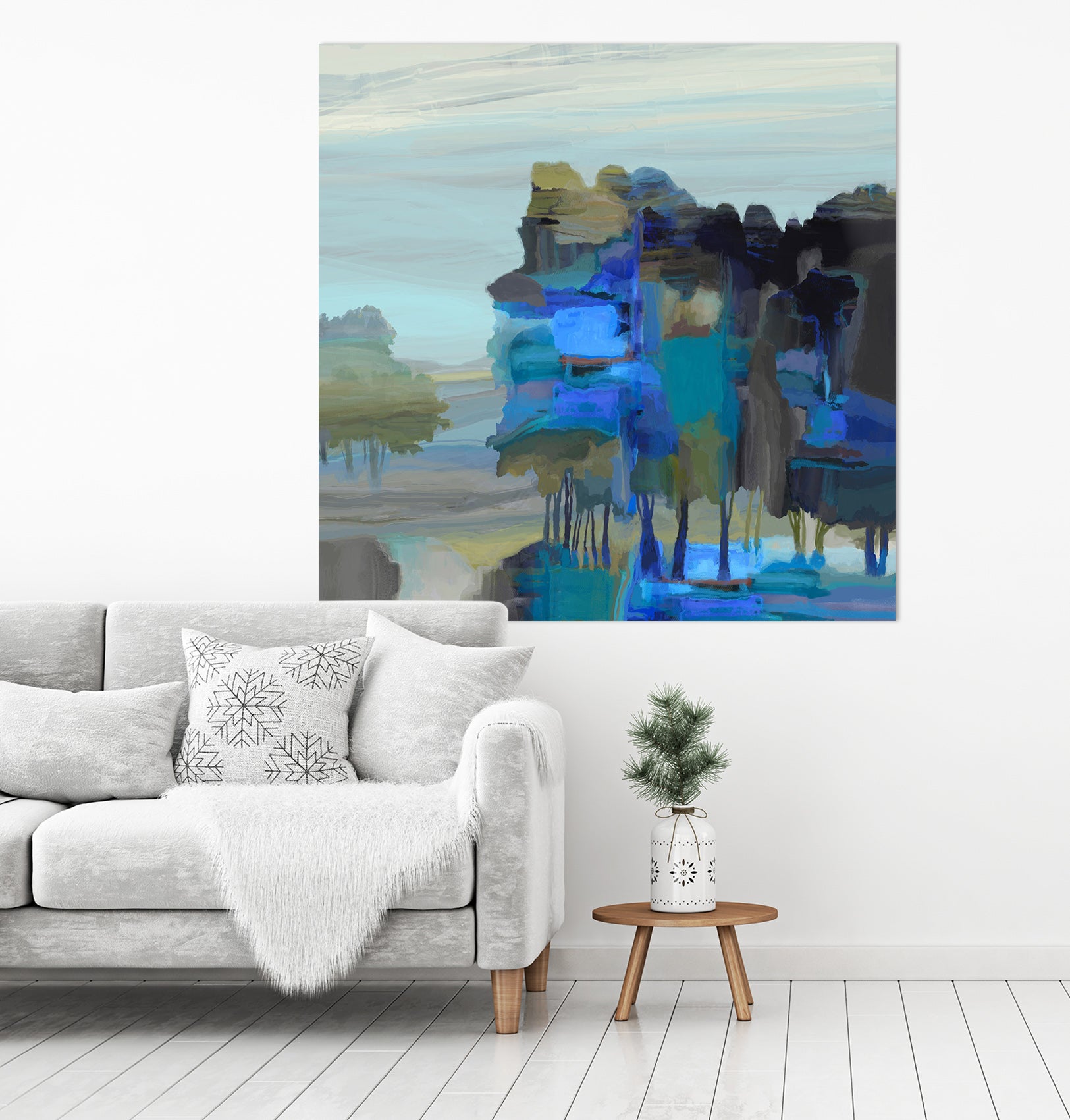 3D Blue Lake 027 Michael Tienhaara Wall Sticker