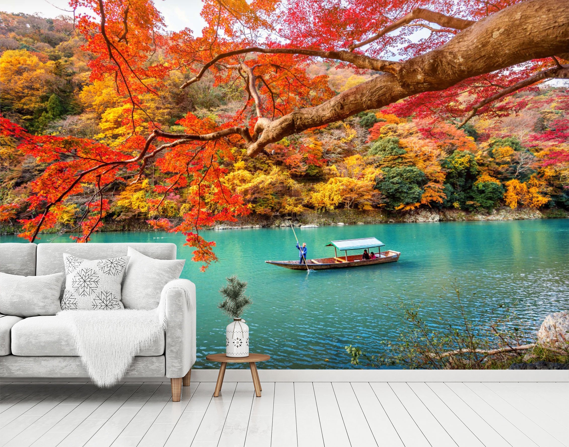 3D Autumn Leaves Tree 1472 Wall Murals Wallpaper AJ Wallpaper 2