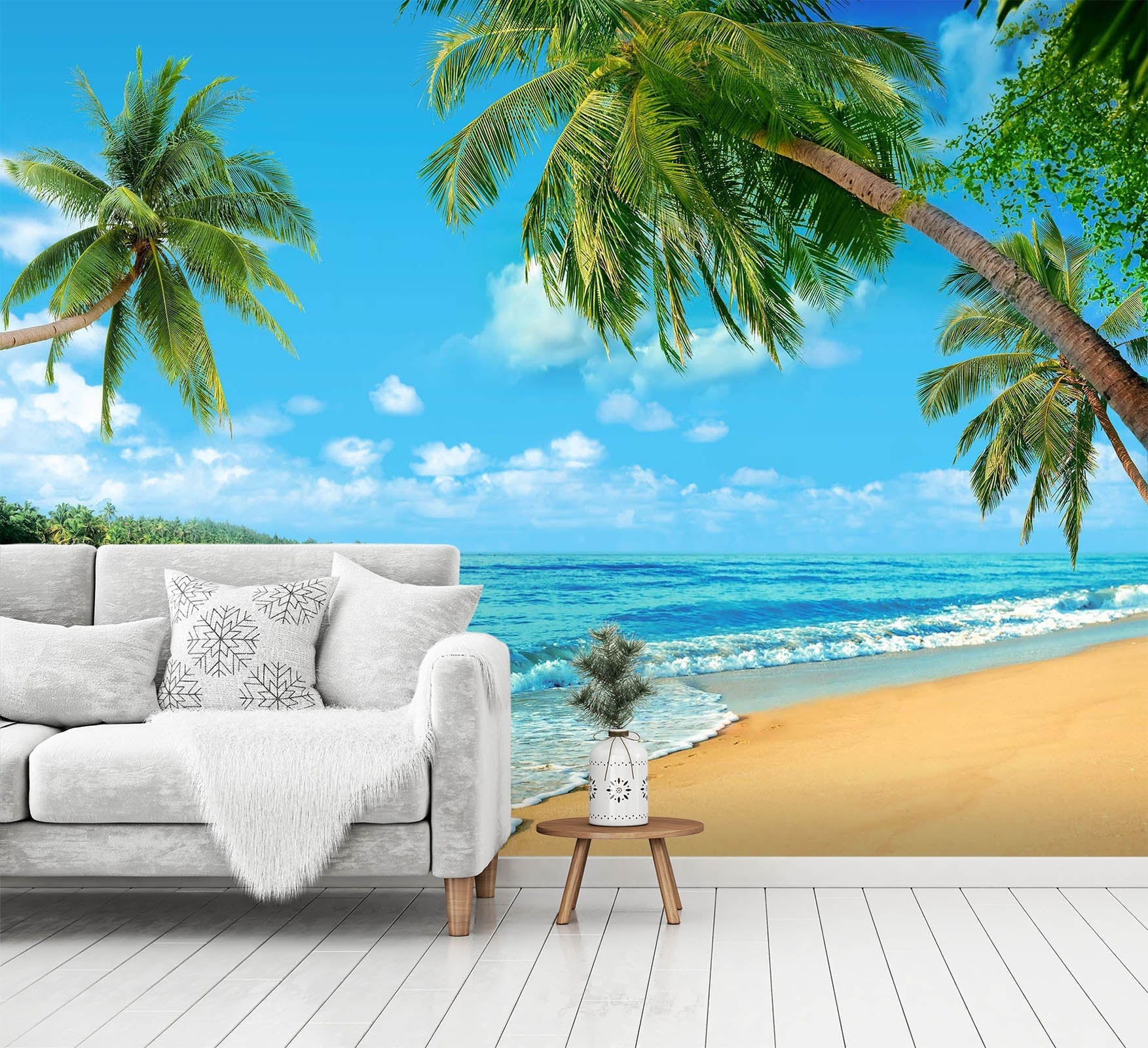 3D Wave Beach 27 Wall Murals Wallpaper AJ Wallpaper 2