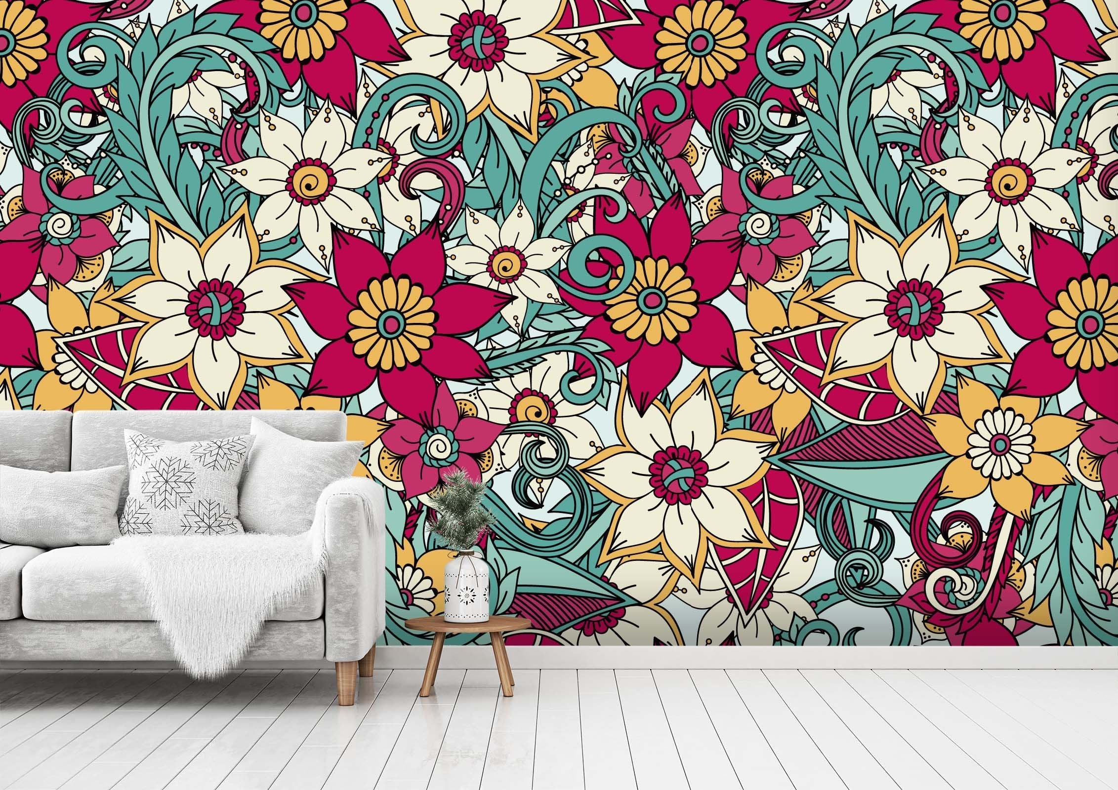 3D Doodle Blooming Flower 604 Wallpaper AJ Wallpaper