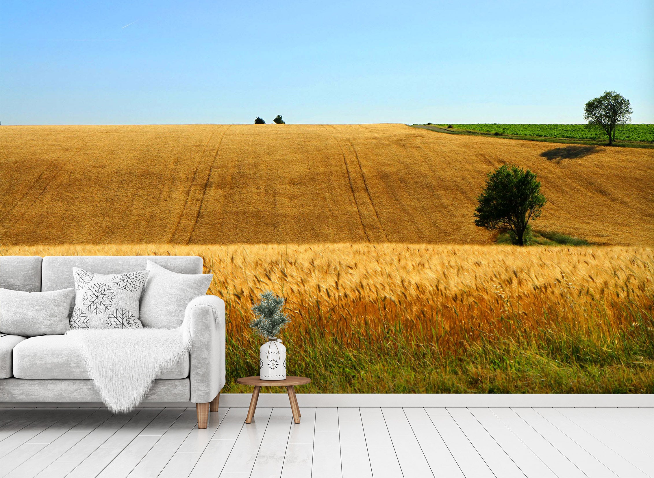 3D Yellow Wheat Field 1492 Wall Murals