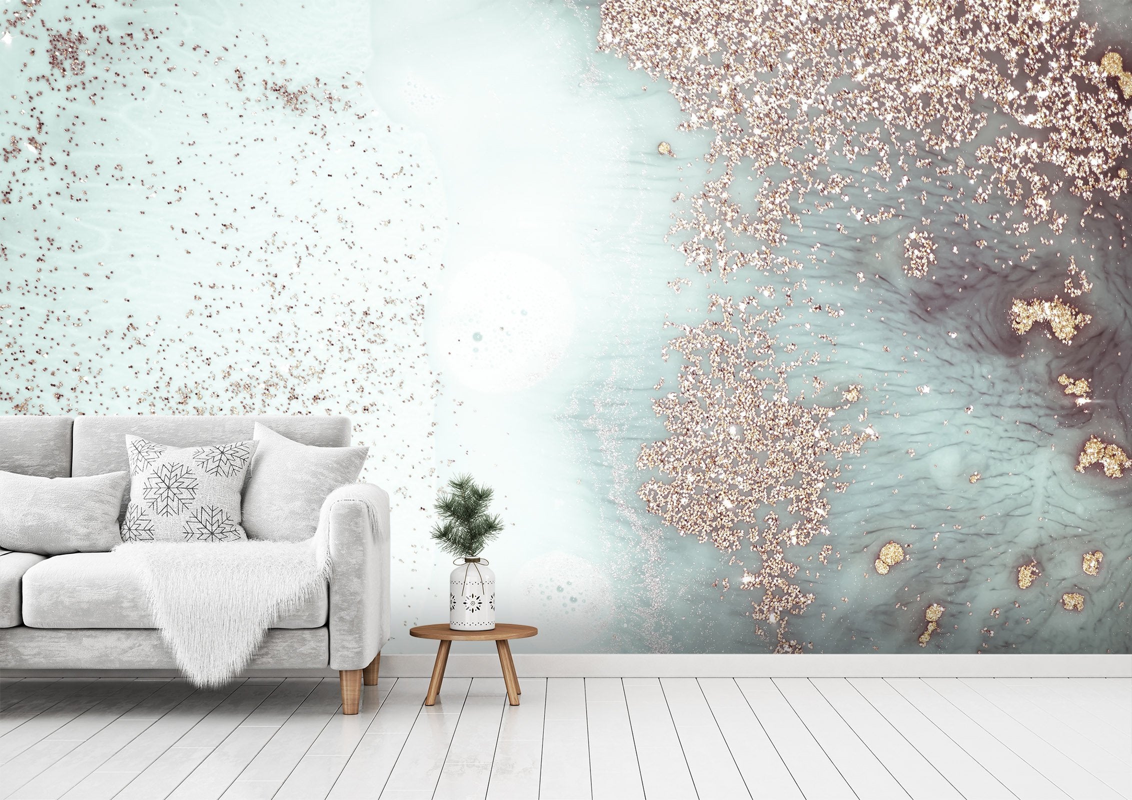 3D White Background Gold Powder 86 Wallpaper AJ Wallpaper