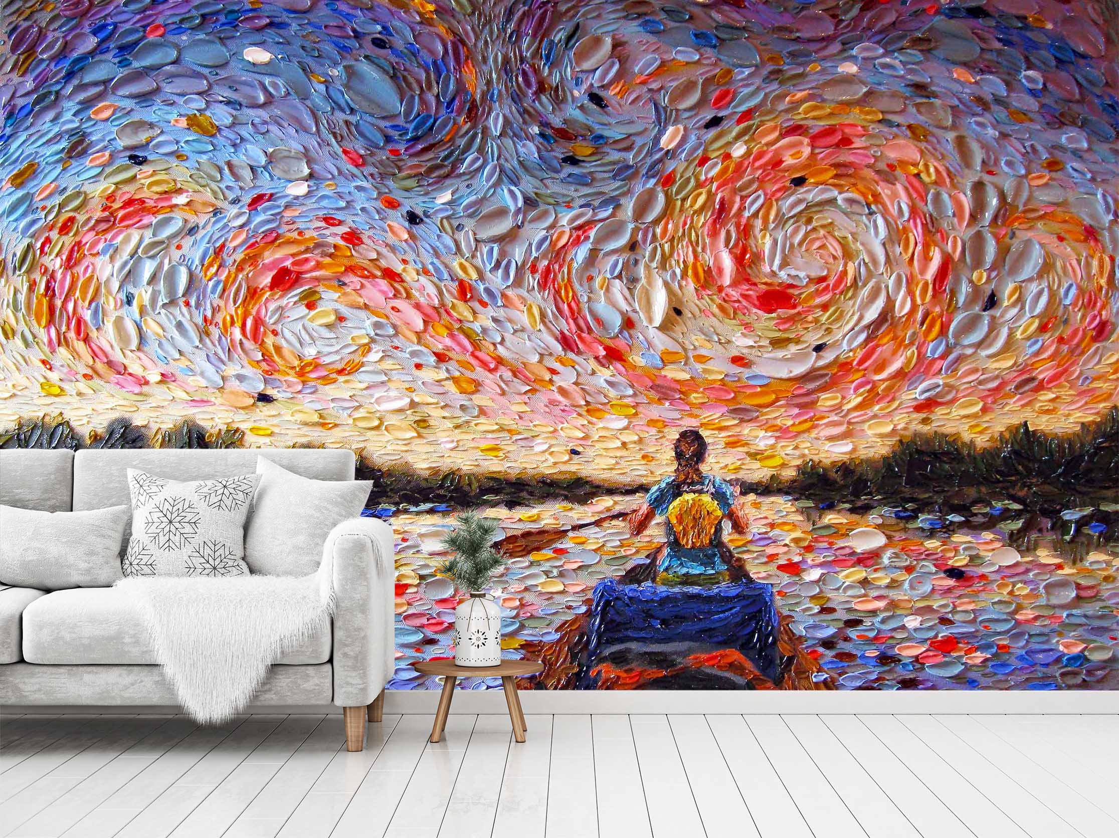 3D Fishing Girl 1401 Dena Tollefson Wall Mural Wall Murals