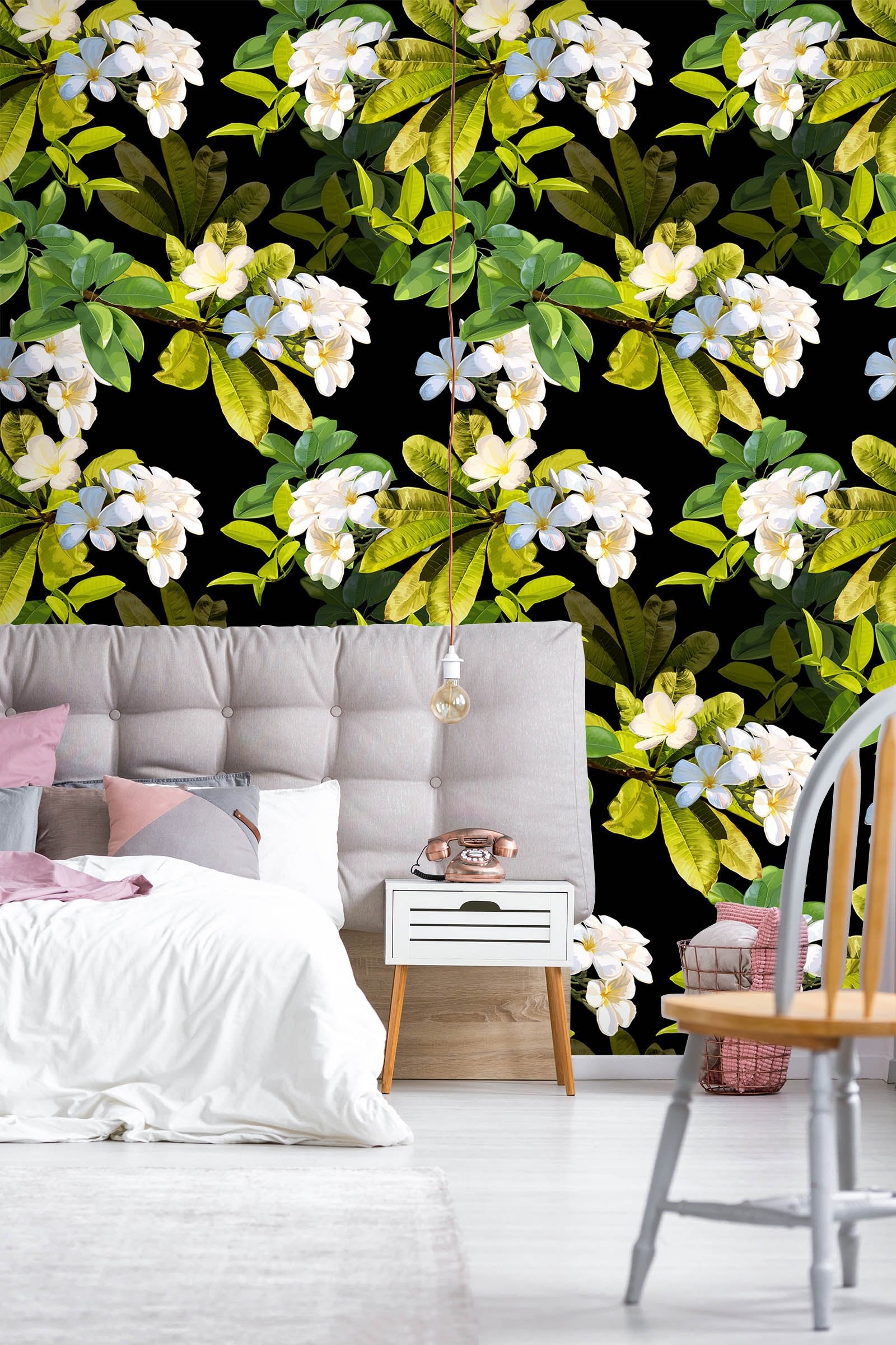 3D Blooming White Flower 44 Wall Murals Wallpaper AJ Wallpaper 2