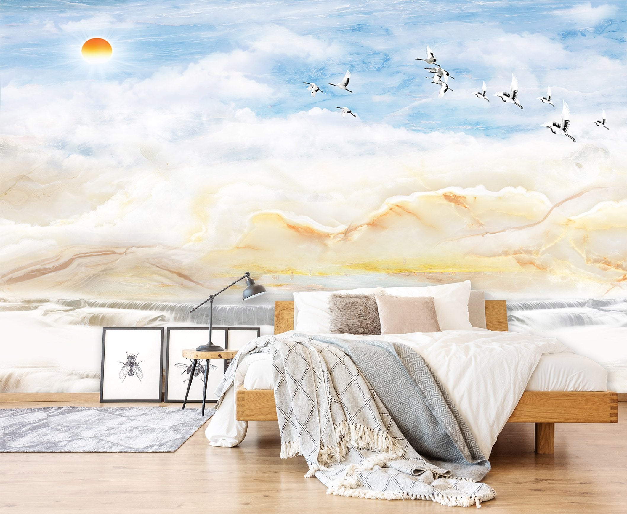 3D Sky Geese Stream 519 Wallpaper AJ Wallpaper 2