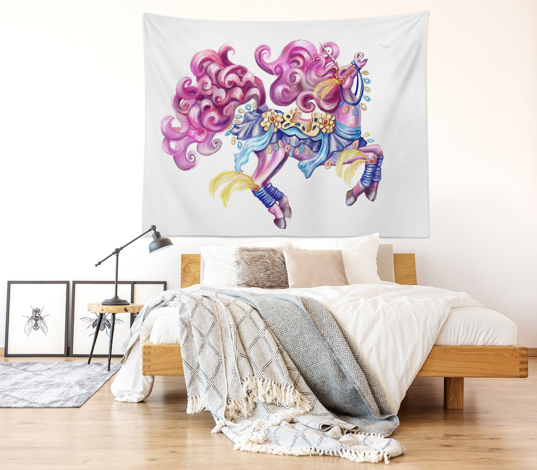3D Pink Unicorn 956 Rose Catherine Khan Tapestry Hanging Cloth Hang