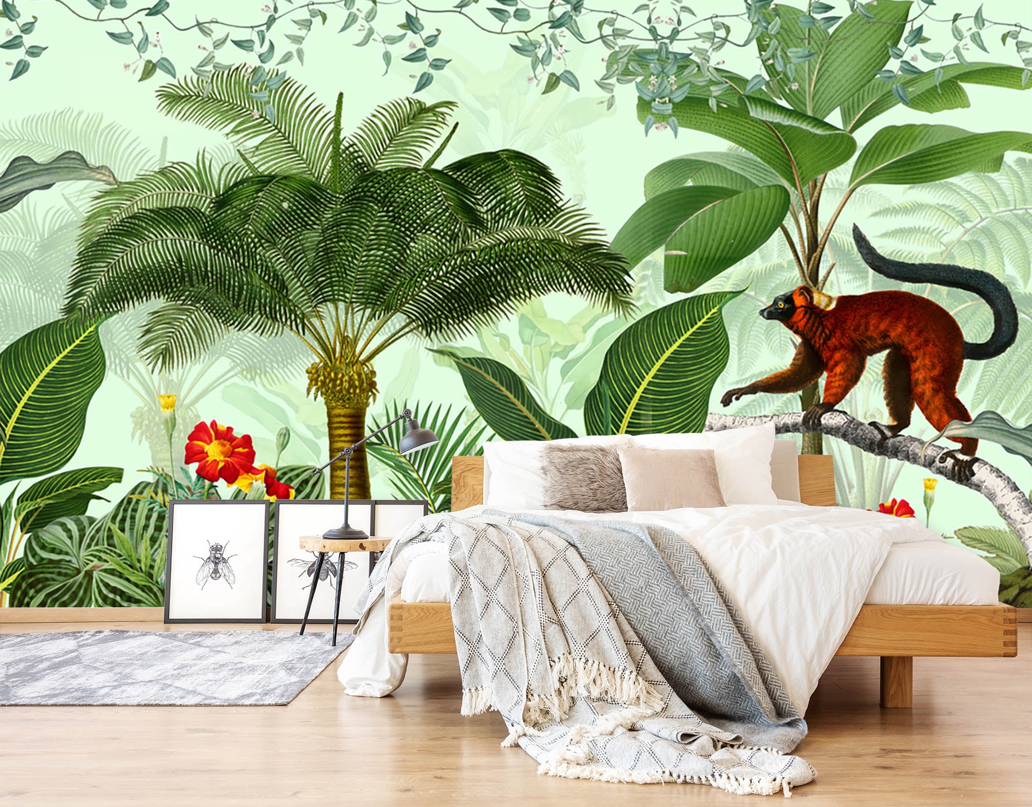 3D Monkey Flower 1546 Wall Murals