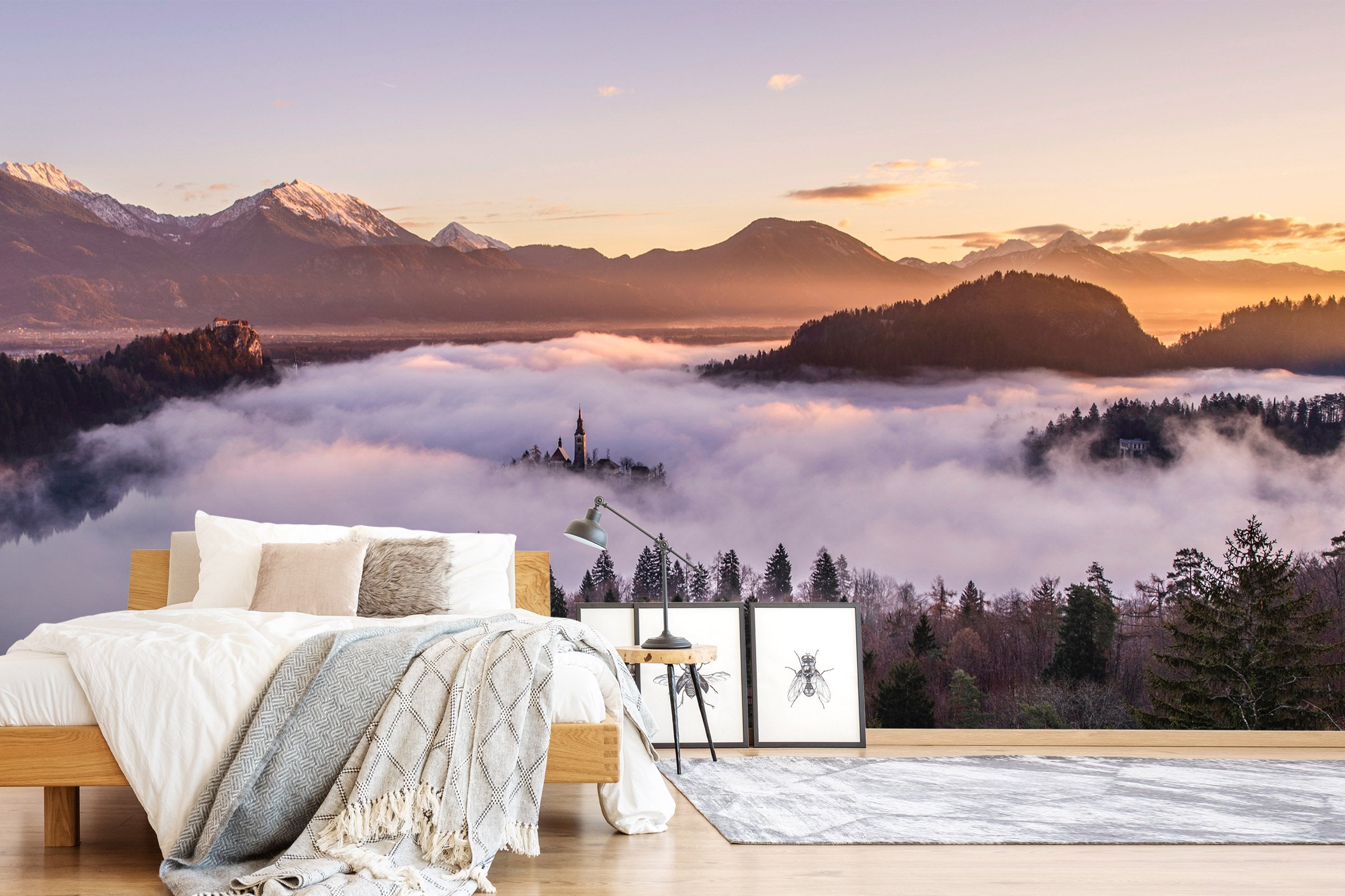 3D Forest Foggy Mountain 677 Wallpaper AJ Wallpaper