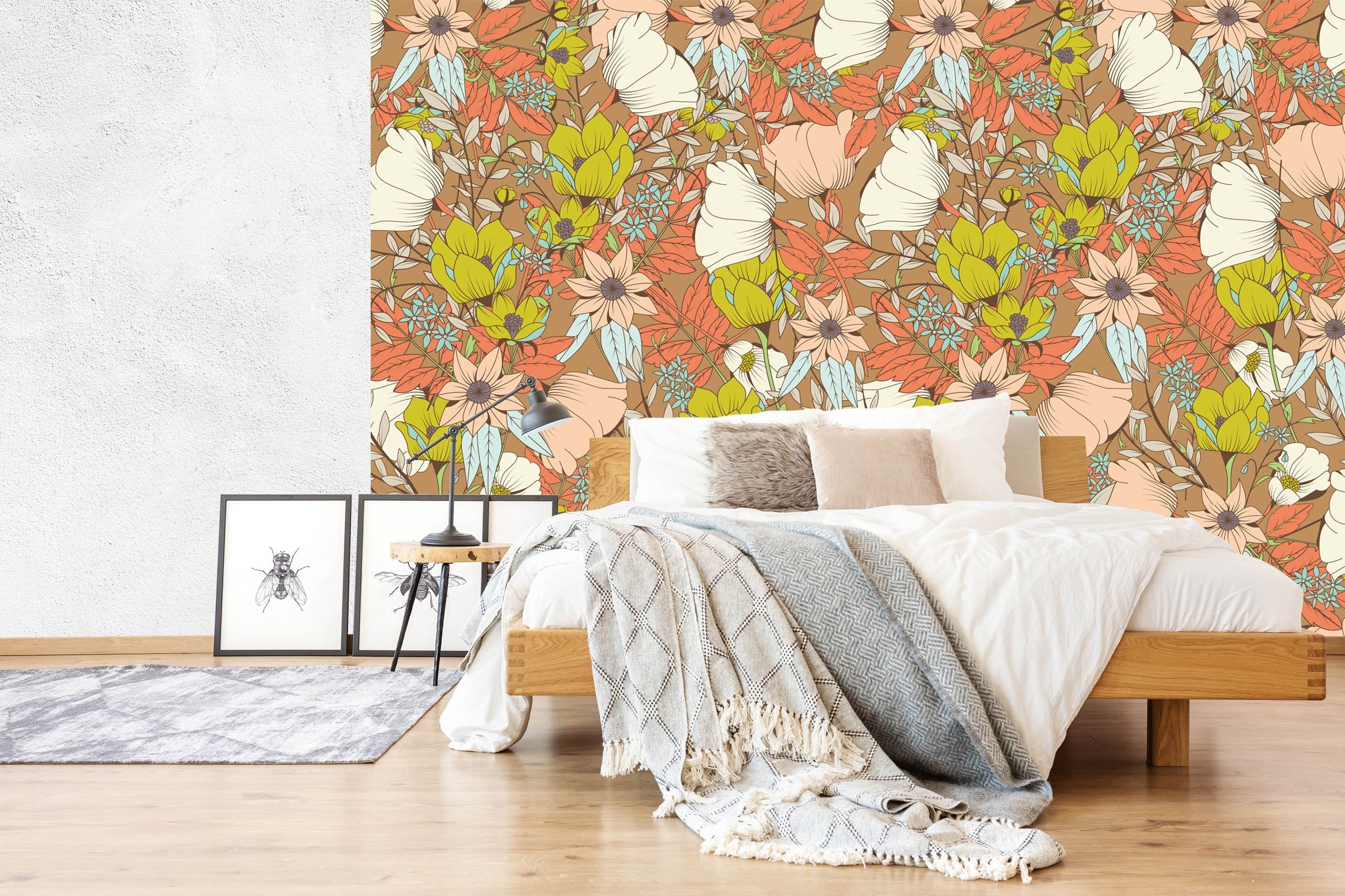 3D Colorful Flowers 018 Wallpaper AJ Wallpaper