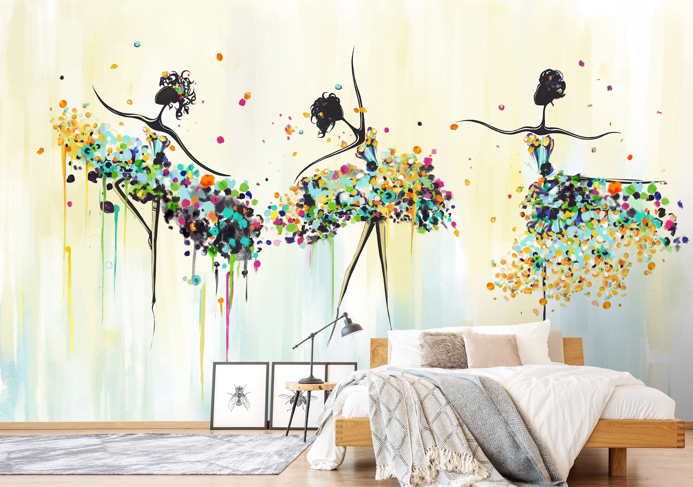 3D Painted Dancer 1606 Wall Murals