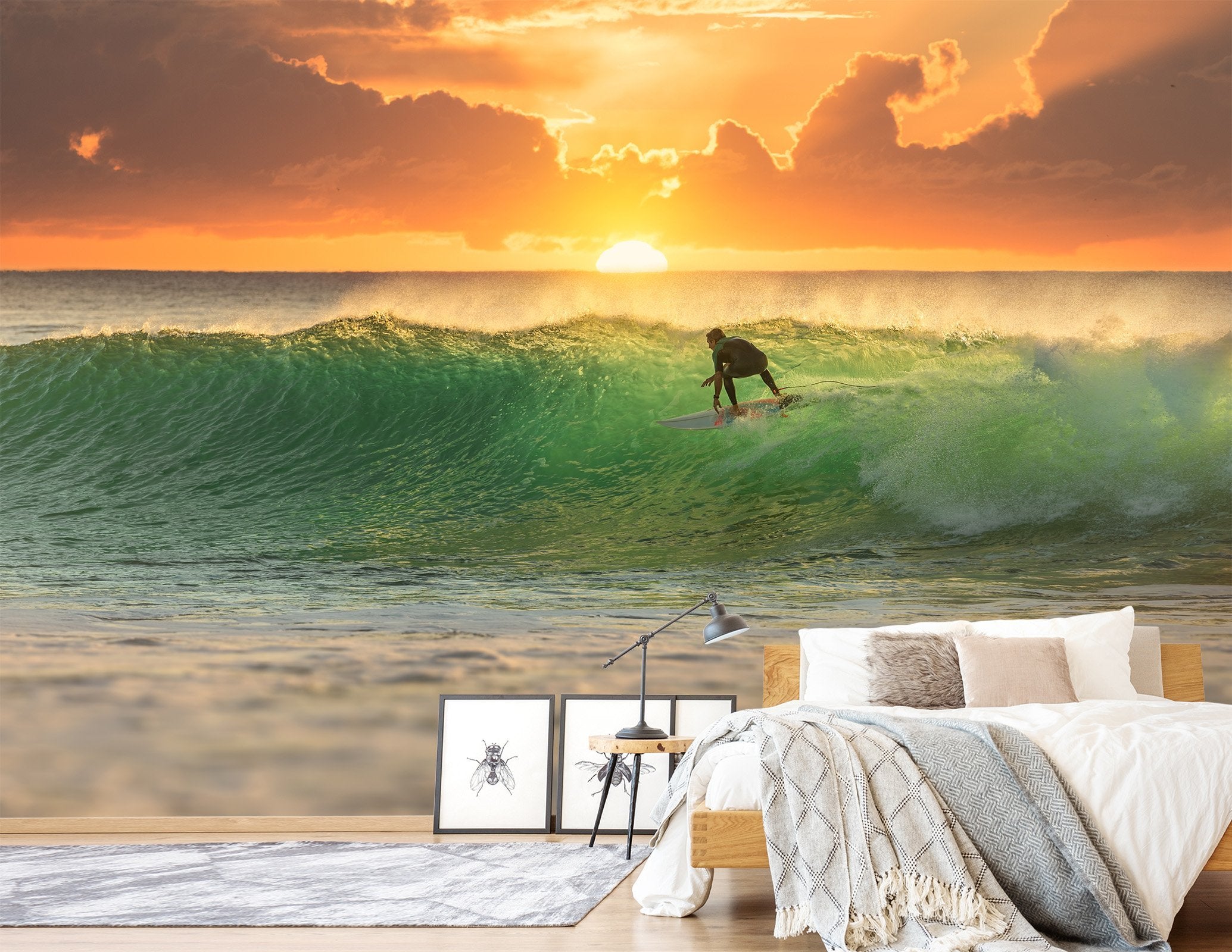 3D Surf Sunset 745 Wallpaper AJ Wallpaper 2