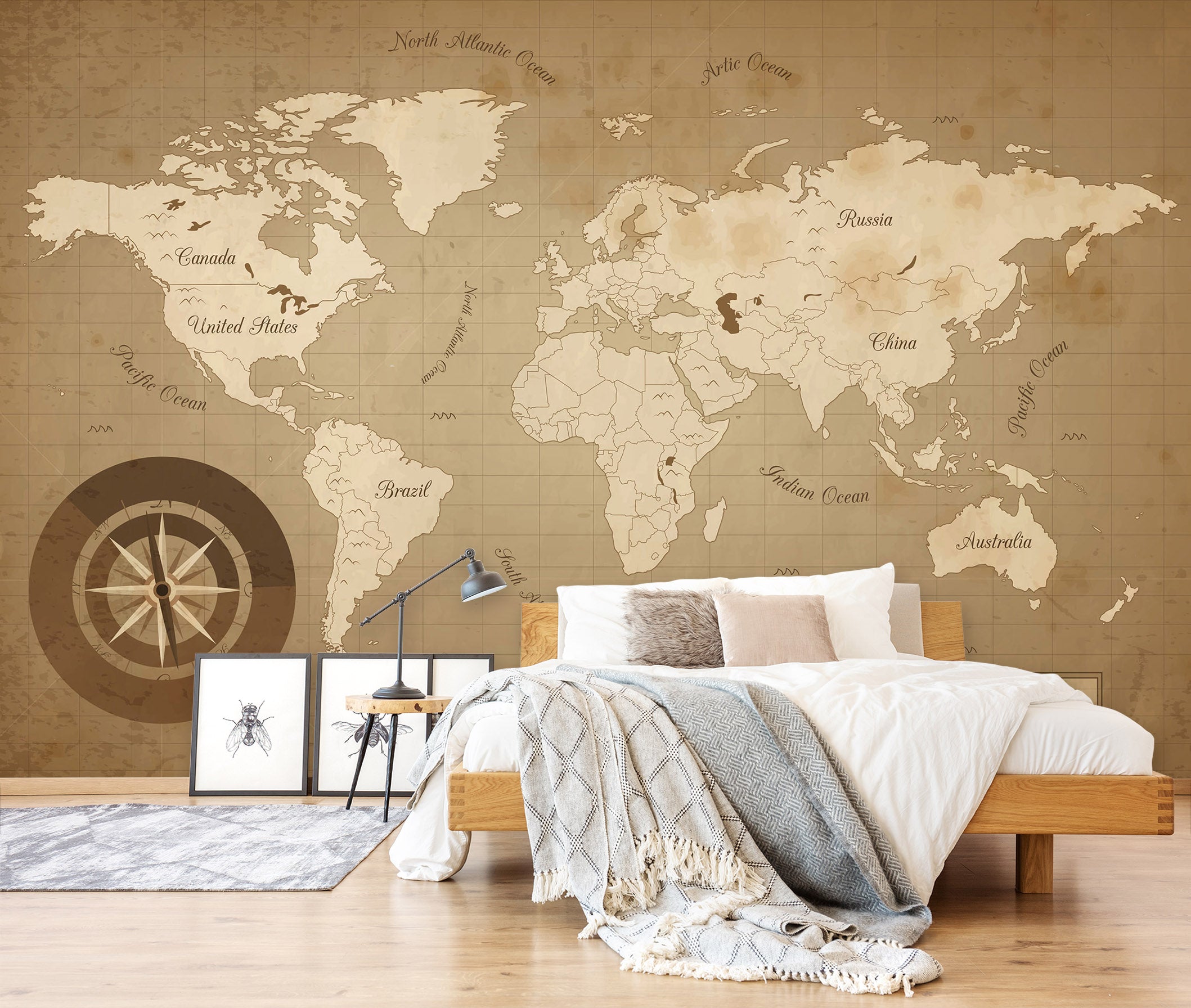 3D Color Art 2166 World Map Wall Murals