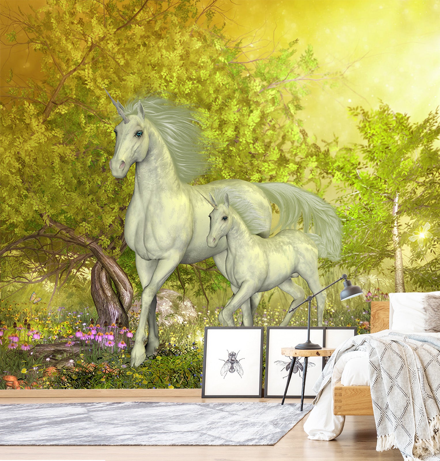 3D Forest Horse 1545 Wall Murals