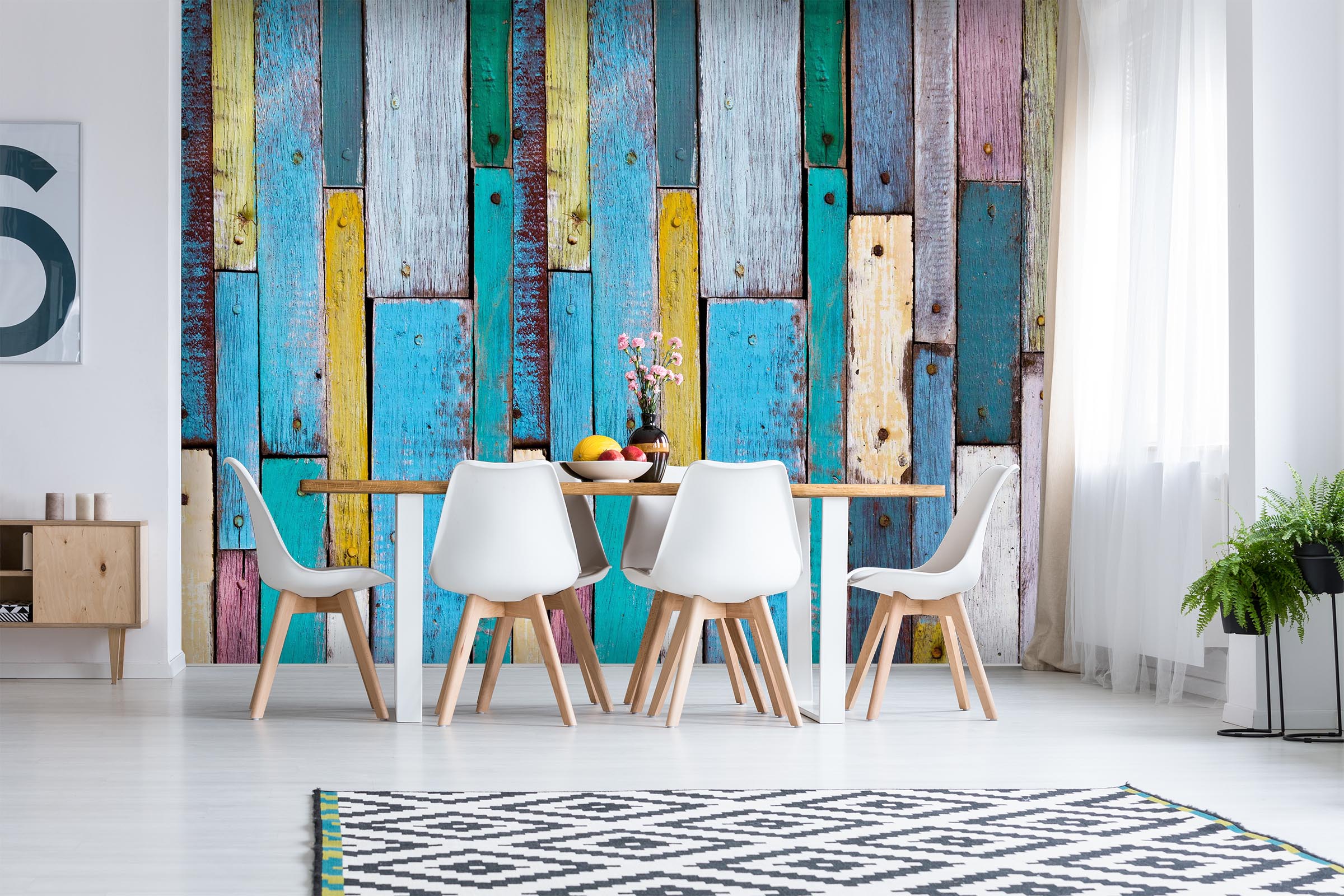 3D Color Wooden Board 133 Wall Murals