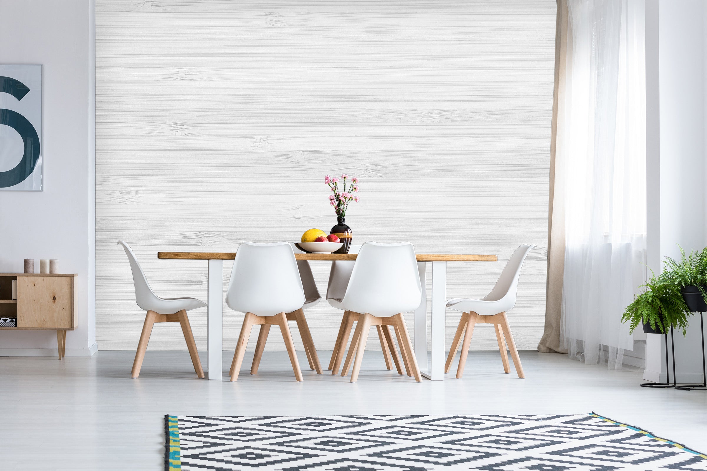 3D White Wooden Board 66 Wall Murals