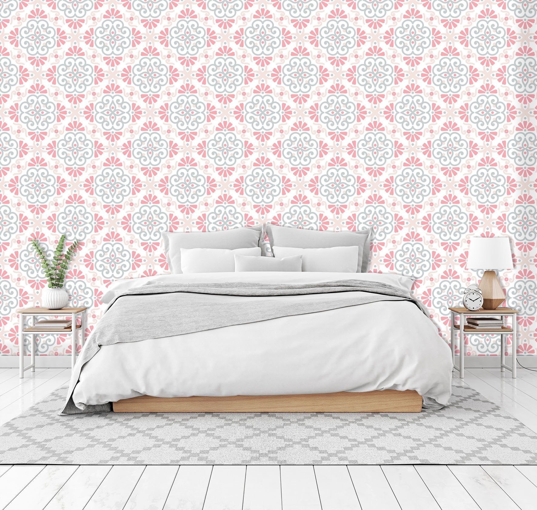 3D Pink Flowers Pattern 028 Wallpaper AJ Wallpaper