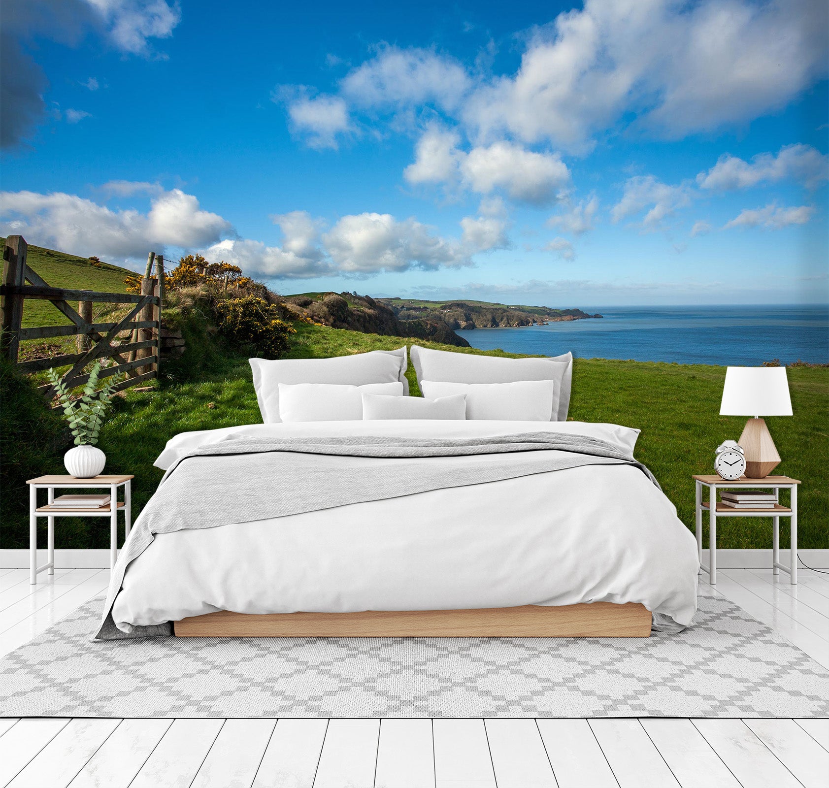 3D Grassland Sky 1676 Wall Murals