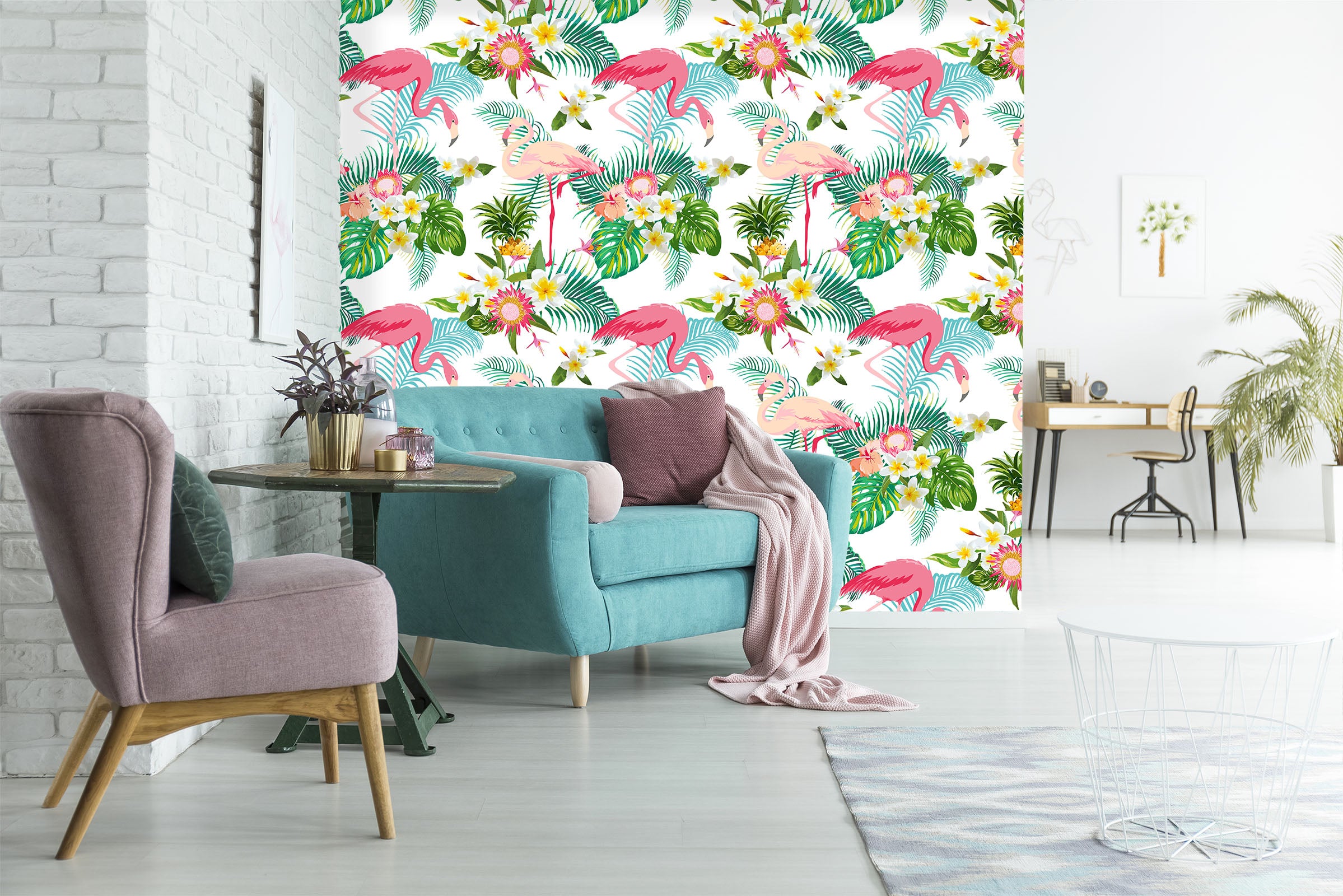 3D Flamingo 1493 Wall Murals