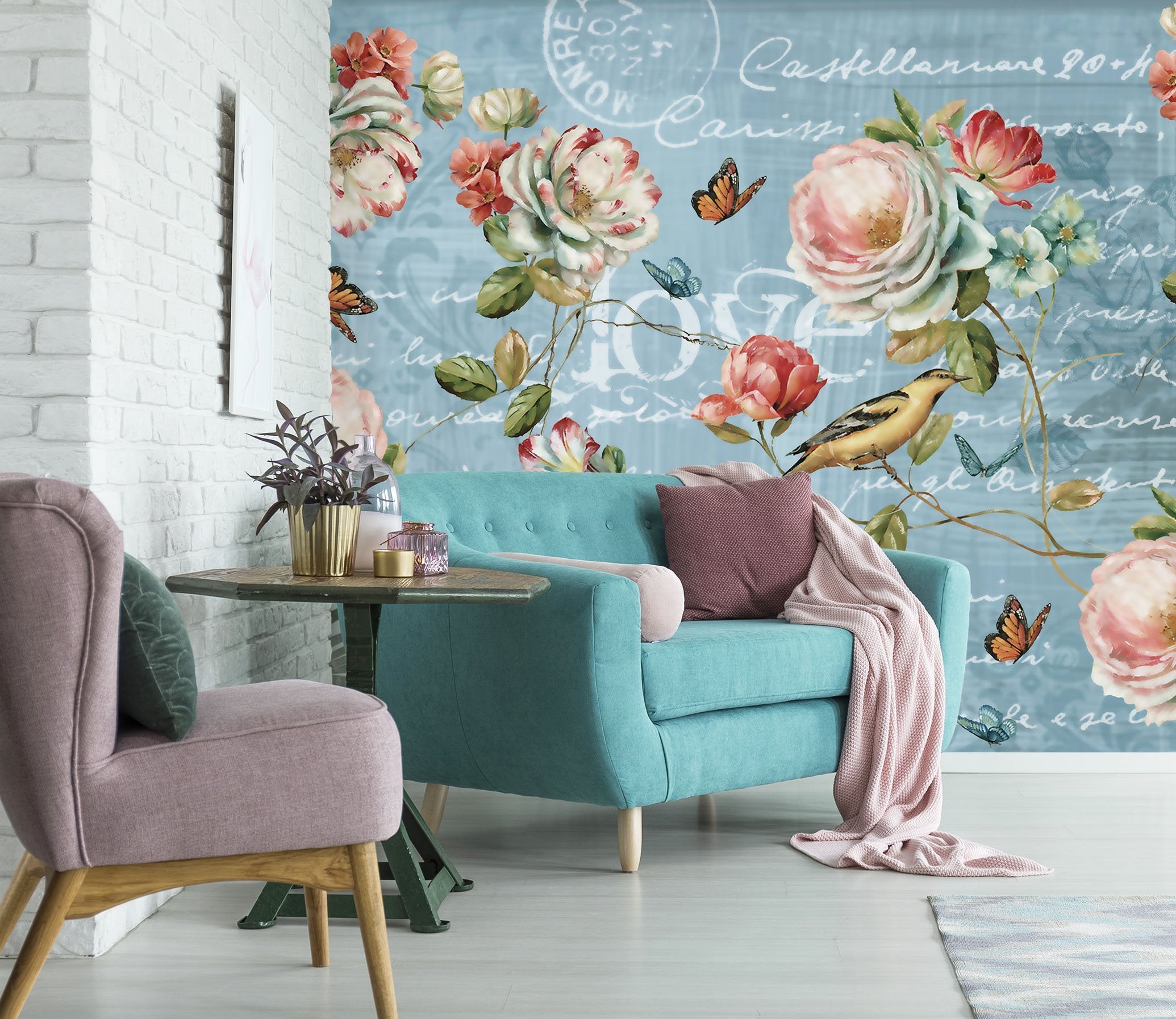 3D Flower Letter 052 Wallpaper AJ Wallpaper