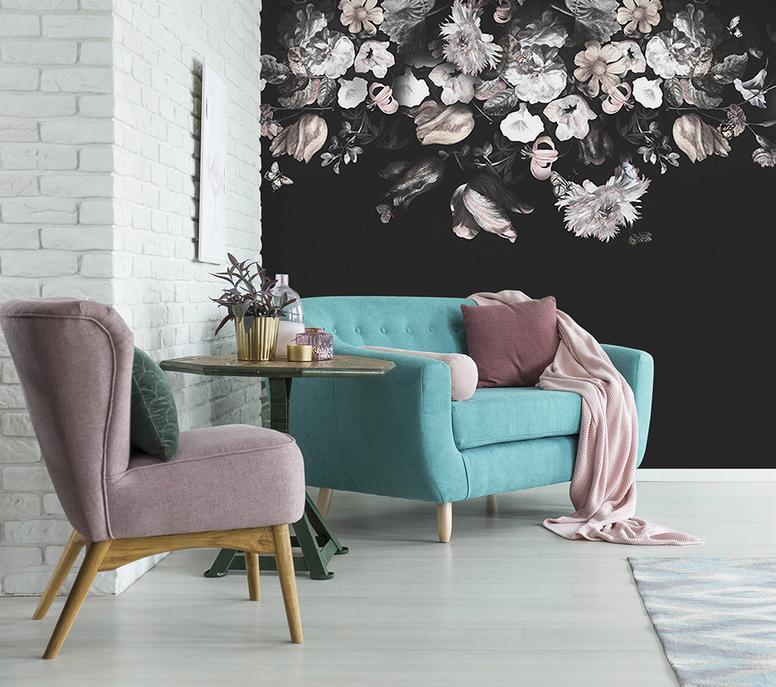 3D Vintage Dark Floral 44 Wallpaper AJ Wallpaper 2